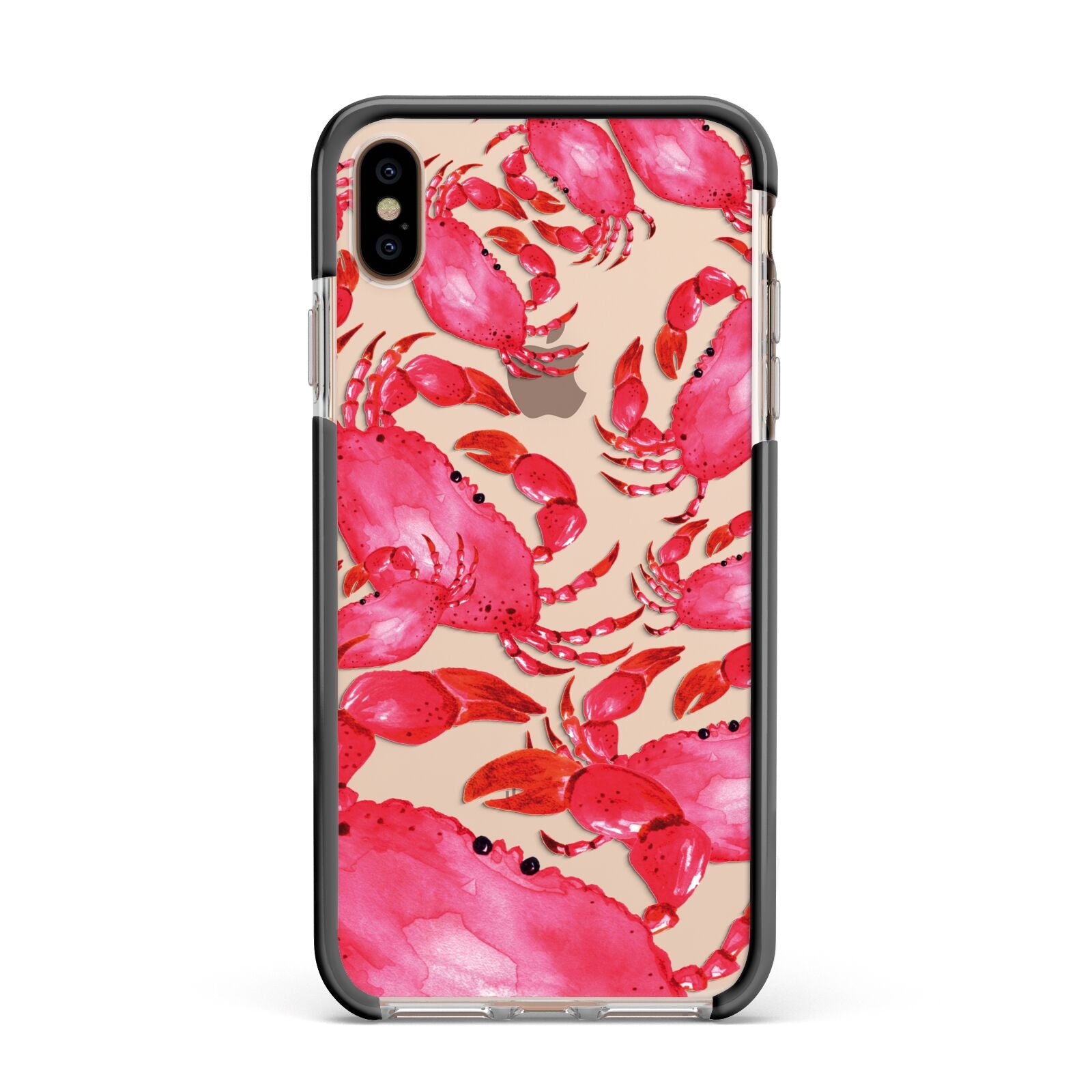 Crab Apple iPhone Xs Max Impact Case Black Edge on Gold Phone