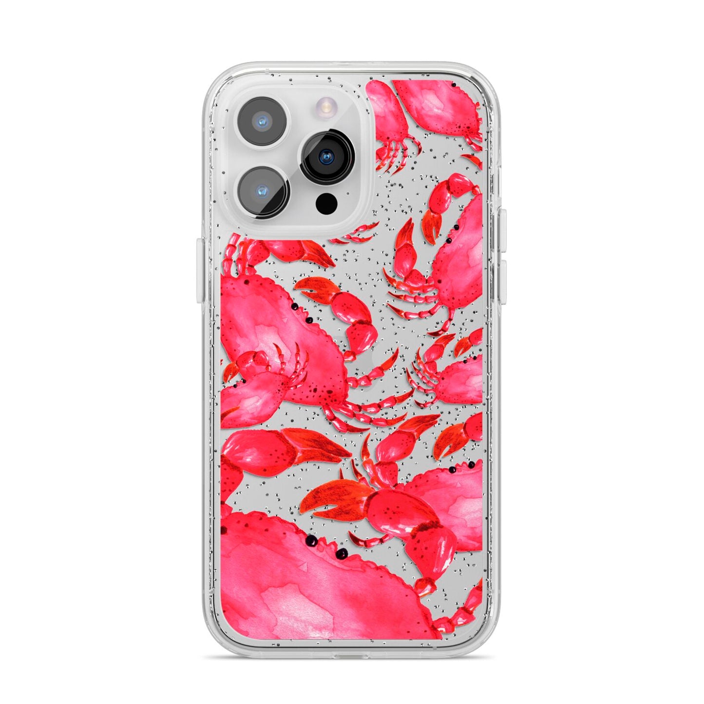 Crab iPhone 14 Pro Max Glitter Tough Case Silver