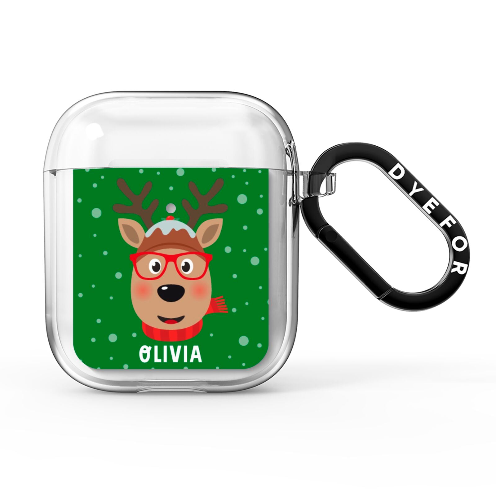 Create Your Own Reindeer Personalised AirPods Clear Case