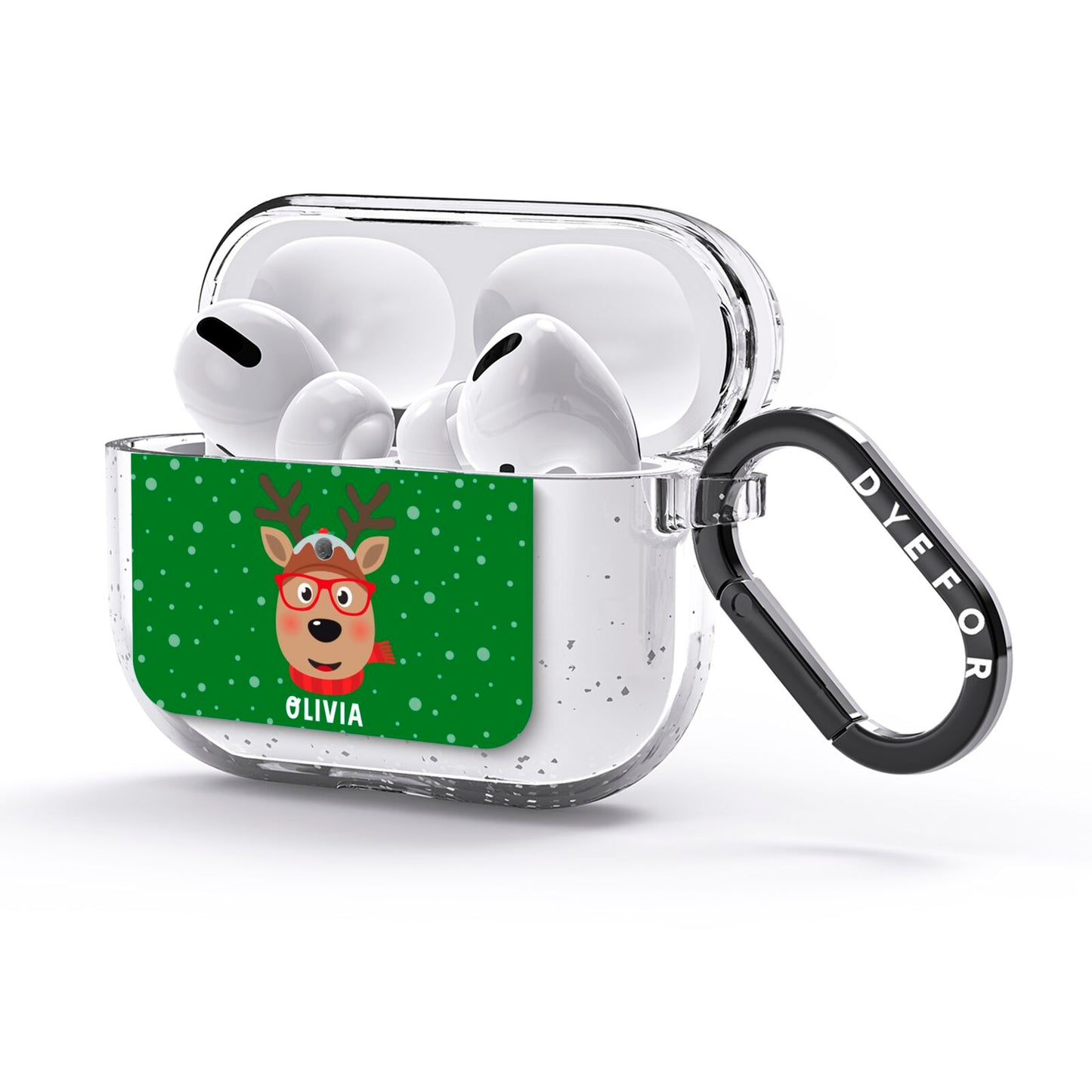 Create Your Own Reindeer Personalised AirPods Glitter Case 3rd Gen Side Image