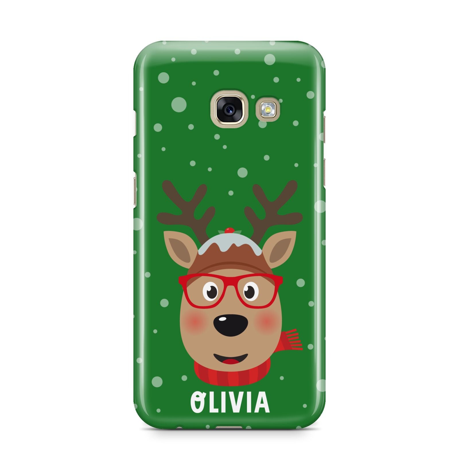 Create Your Own Reindeer Personalised Samsung Galaxy A3 2017 Case on gold phone