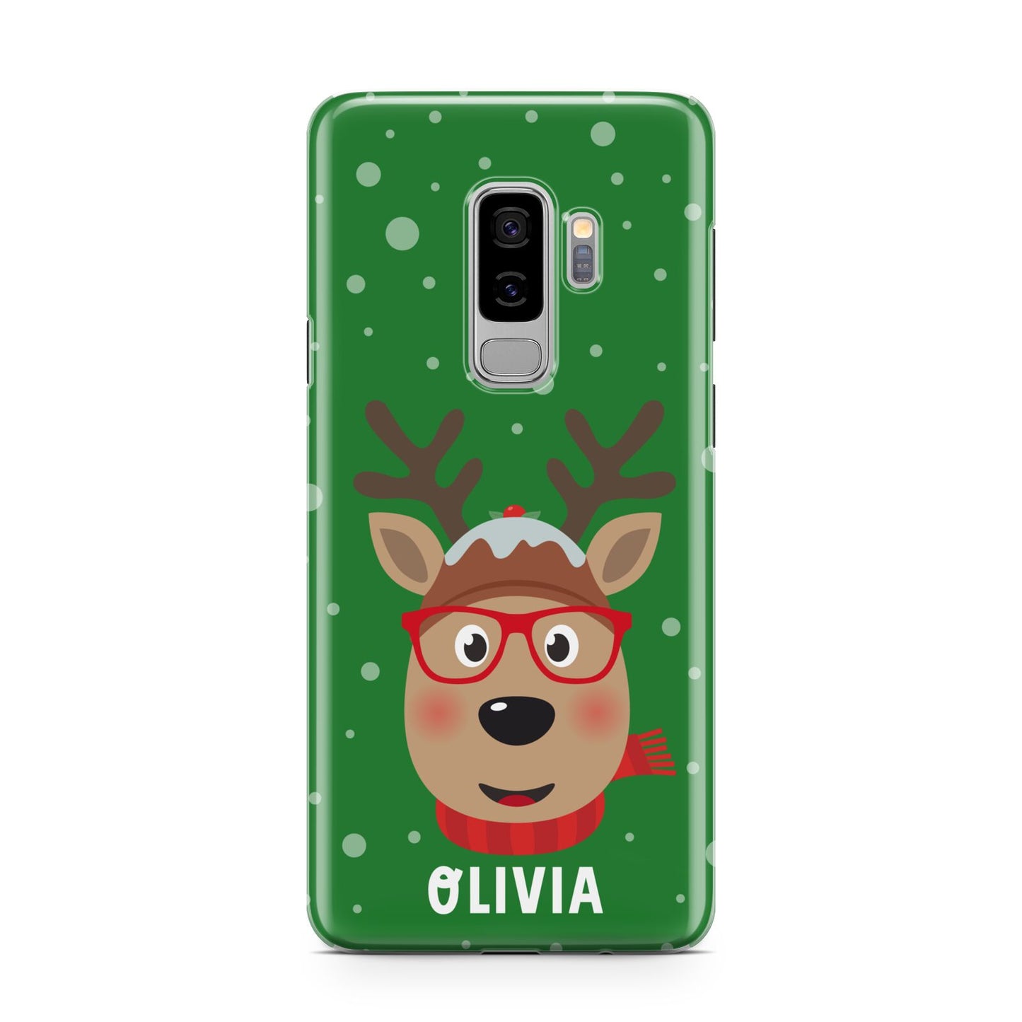 Create Your Own Reindeer Personalised Samsung Galaxy S9 Plus Case on Silver phone