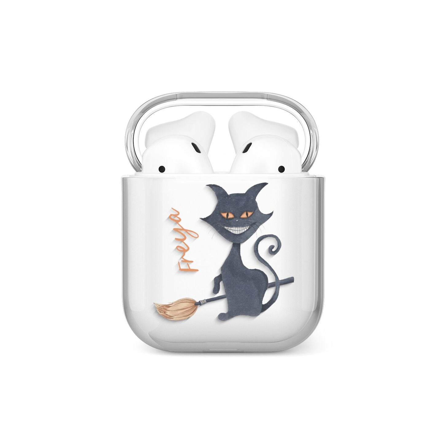 Creepy Cat Halloween Personalised AirPods Case