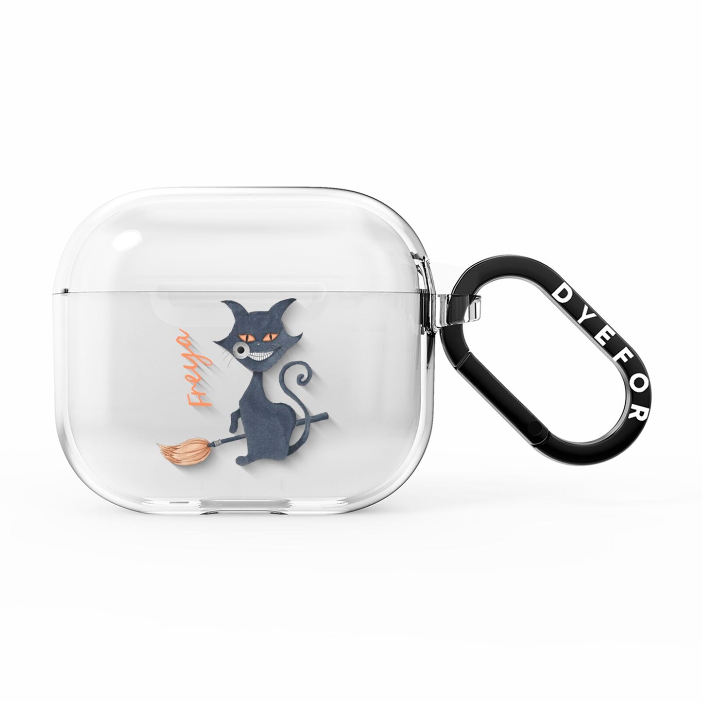 Creepy Cat Halloween Personalised AirPods Clear Case 3rd Gen