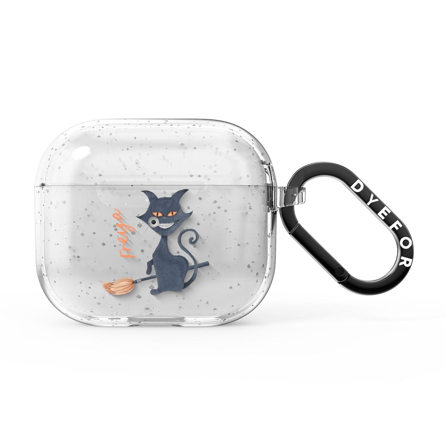 Creepy Cat Halloween Personalised AirPods Glitter Case 3rd Gen