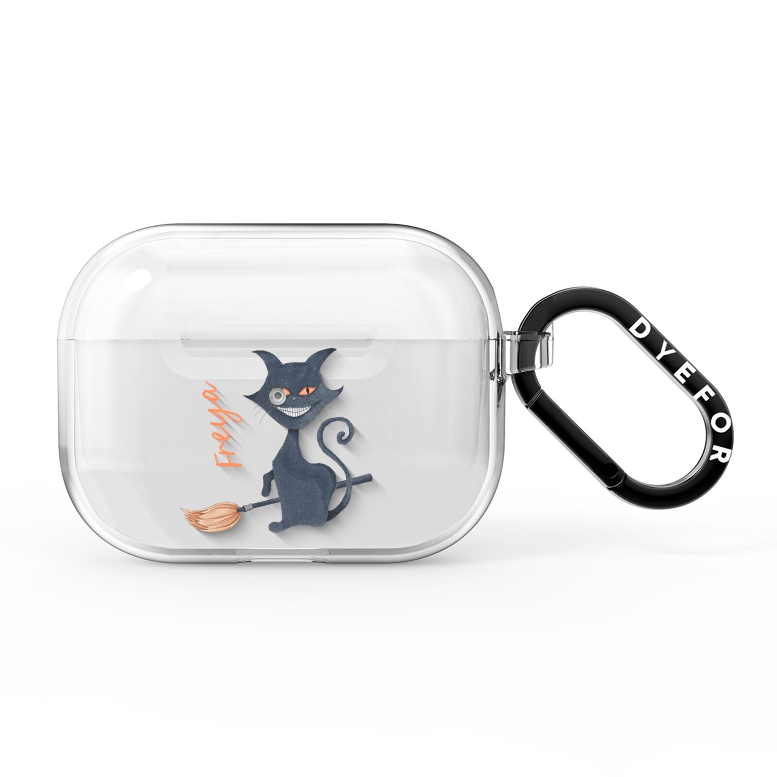 Creepy Cat Halloween Personalised AirPods Pro Clear Case