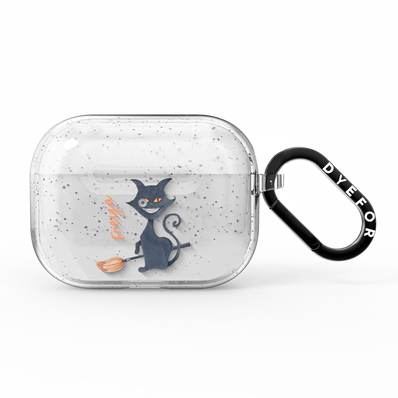 Creepy Cat Halloween Personalised AirPods Pro Glitter Case