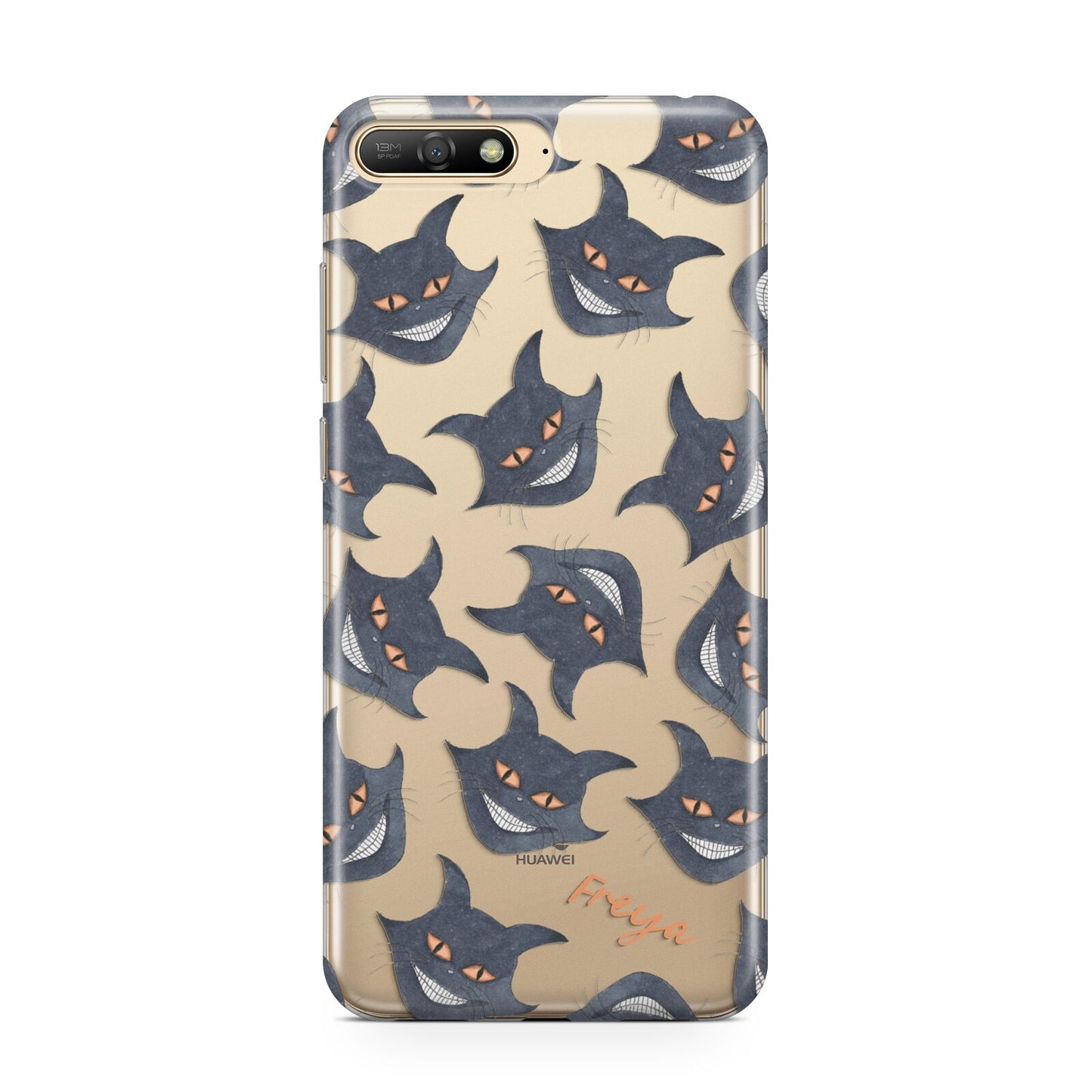 Creepy Cat Halloween Personalised Huawei Y6 2018