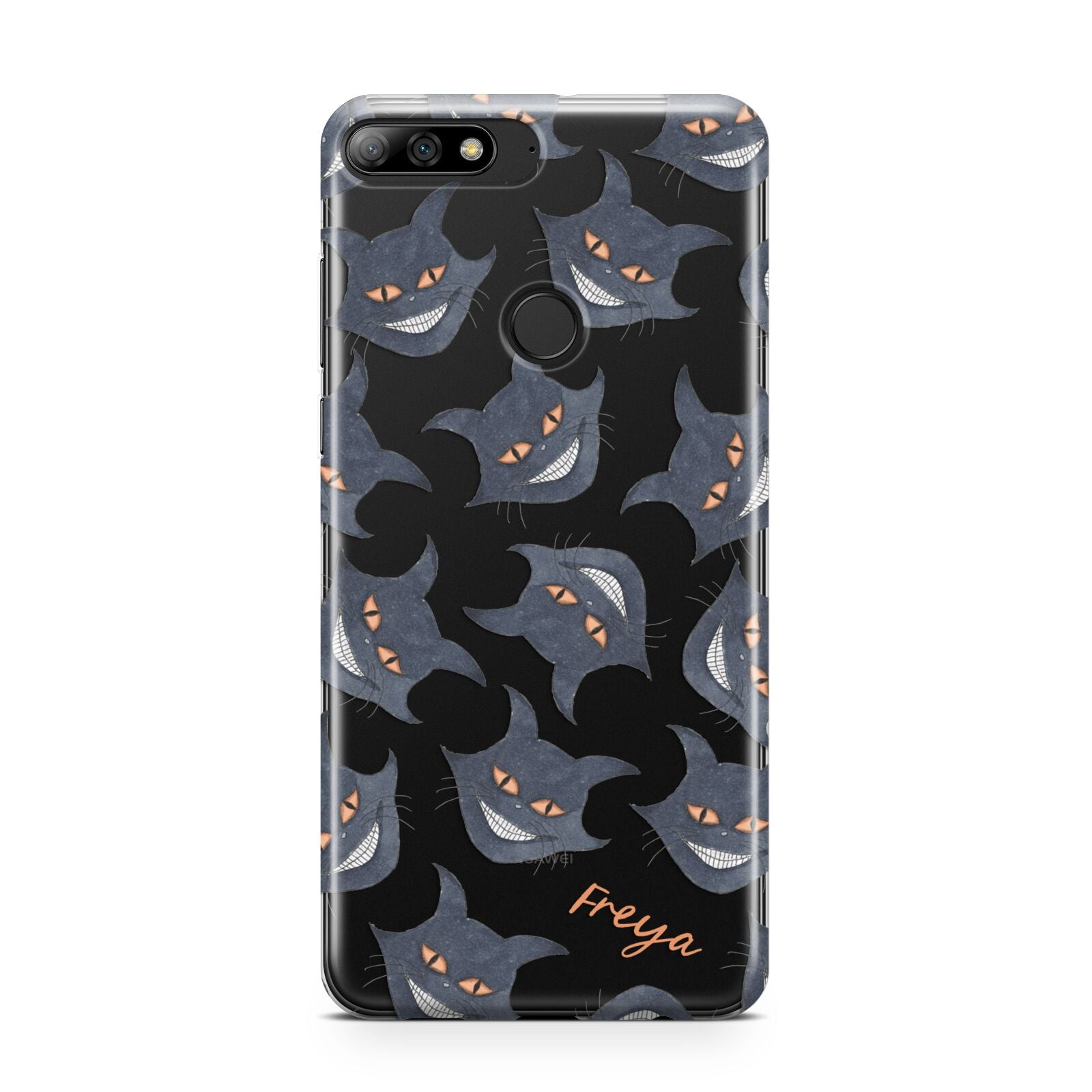 Creepy Cat Halloween Personalised Huawei Y7 2018