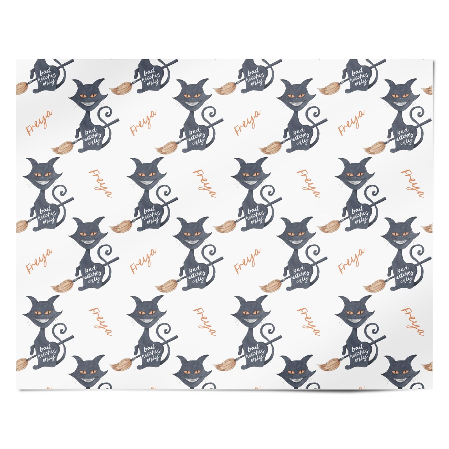 Creepy Cat Halloween Personalised Personalised Wrapping Paper Alternative