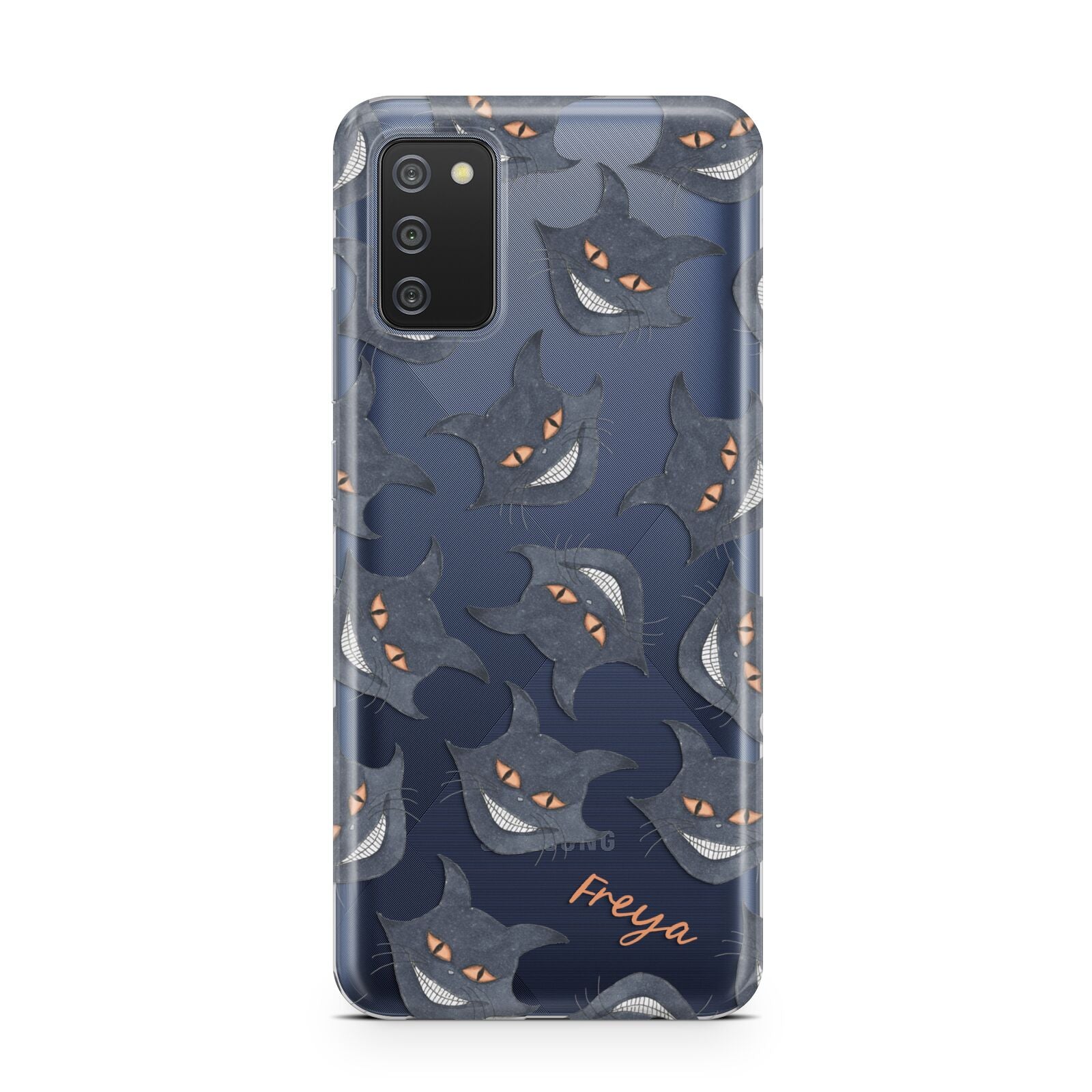 Creepy Cat Halloween Personalised Samsung A02s Case