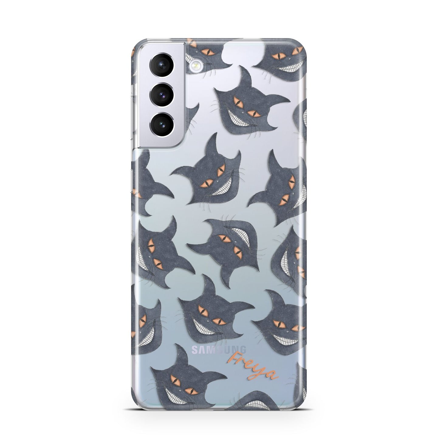 Creepy Cat Halloween Personalised Samsung S21 Plus Case