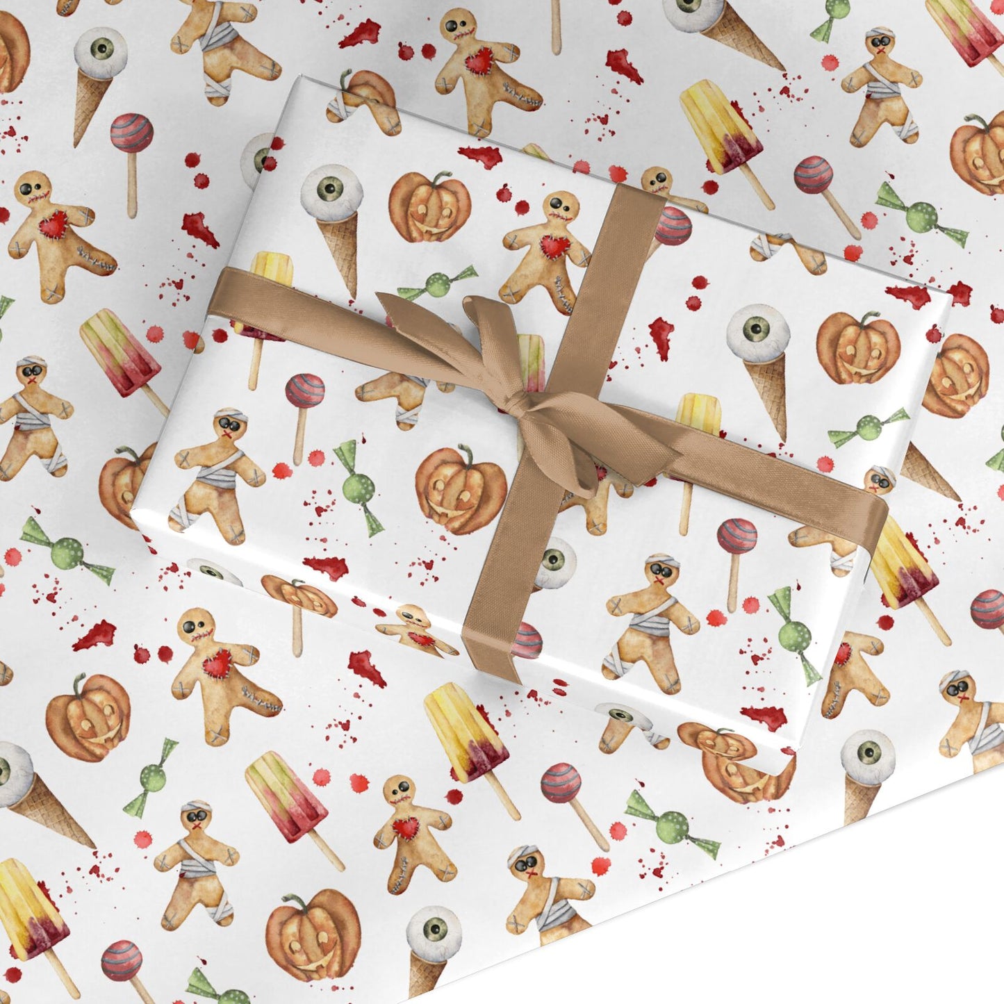 Creepy Halloween Treats Custom Wrapping Paper