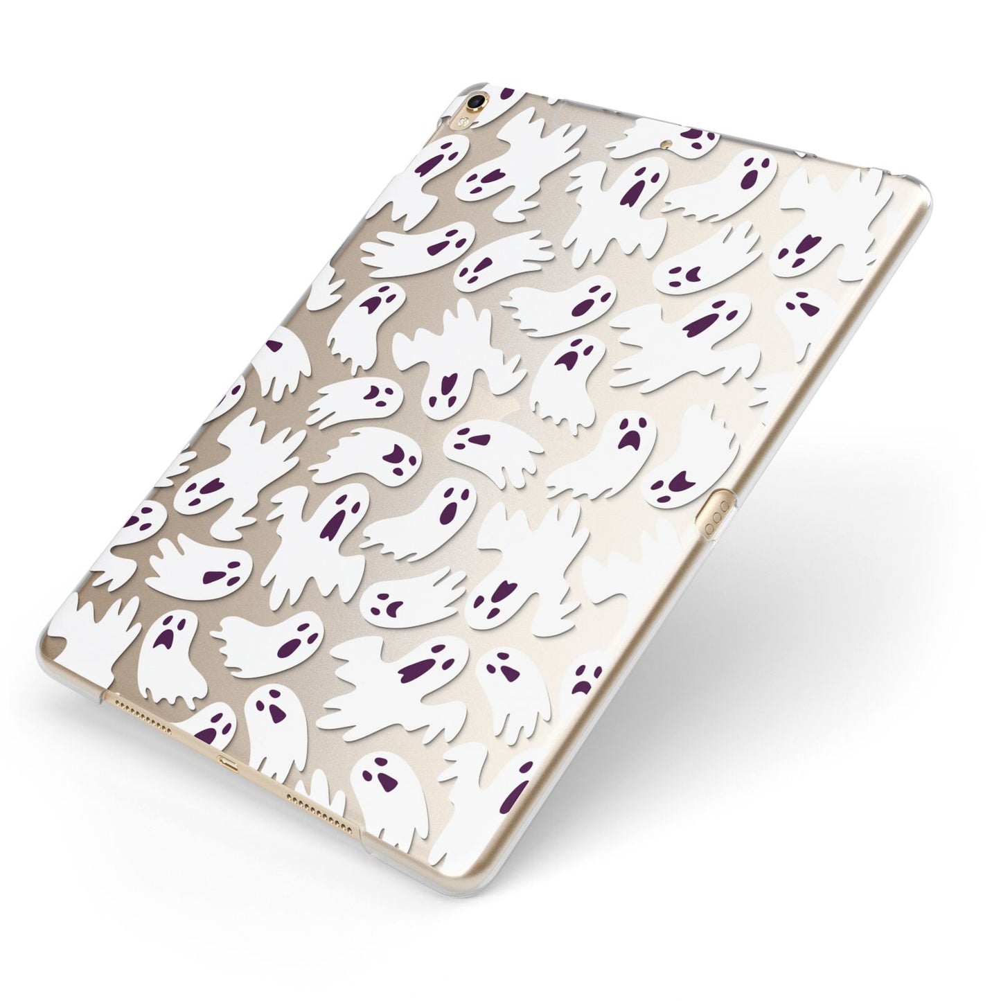 Crowd of Ghosts with Transparent Background Apple iPad Case on Gold iPad Side View