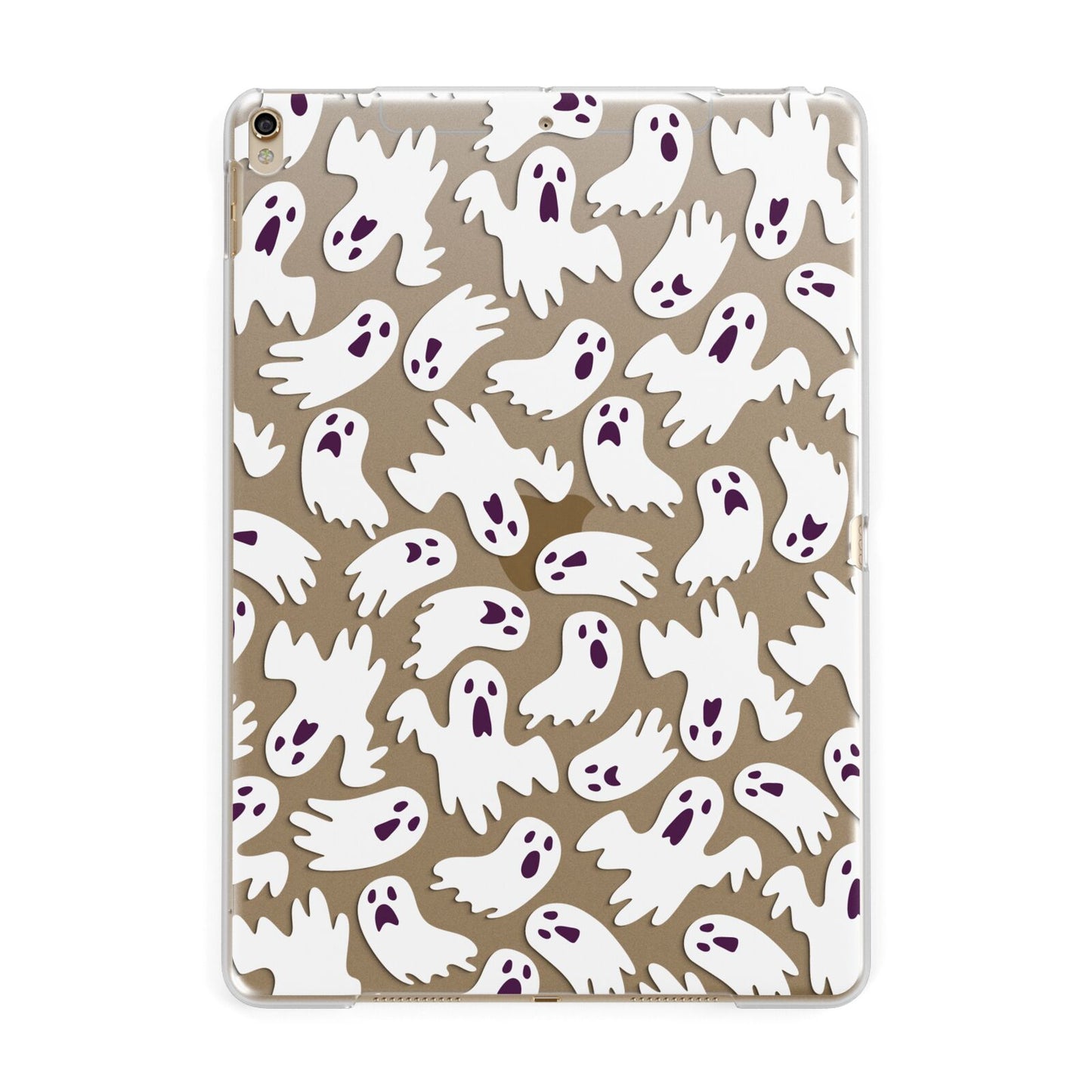 Crowd of Ghosts with Transparent Background Apple iPad Gold Case