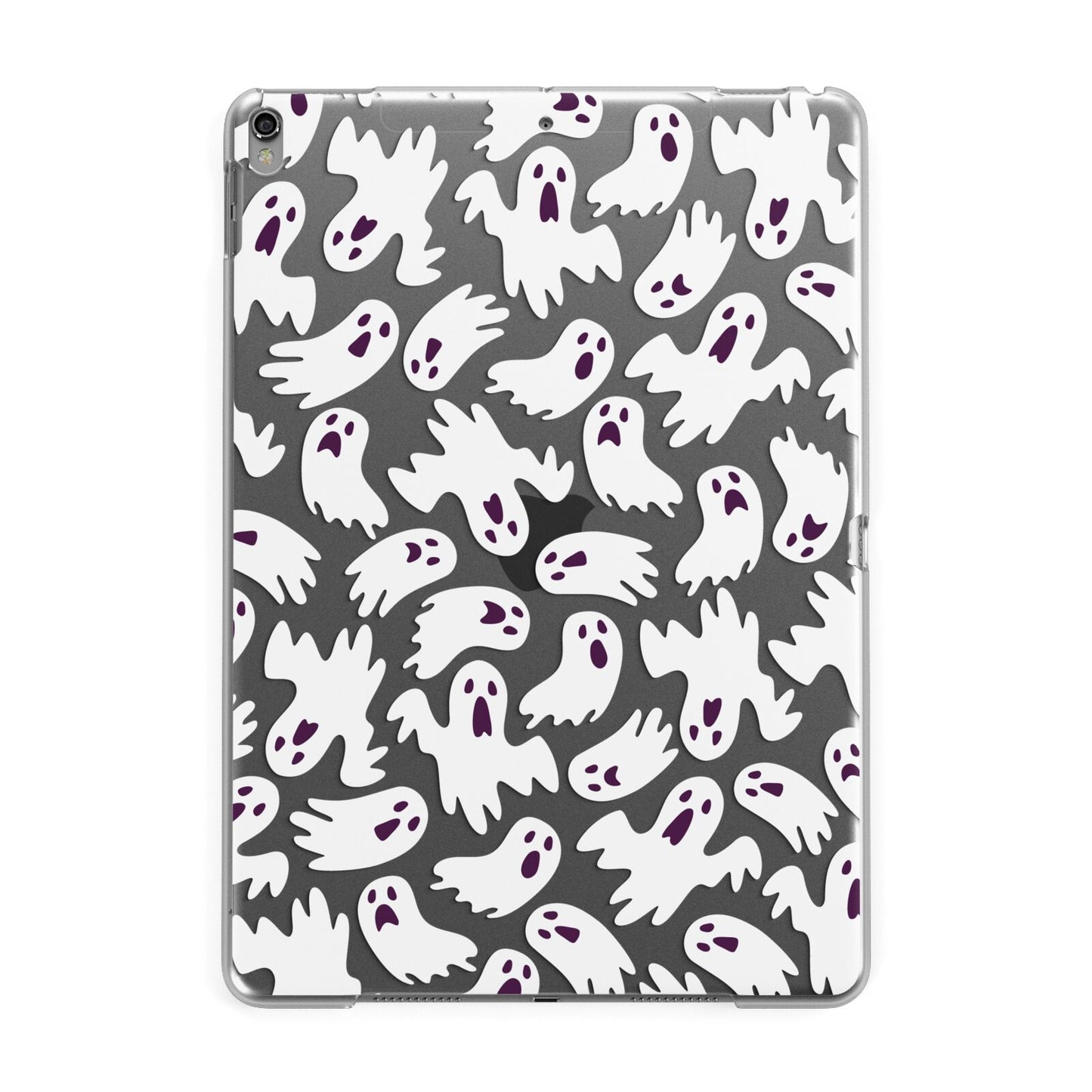 Crowd of Ghosts with Transparent Background Apple iPad Grey Case