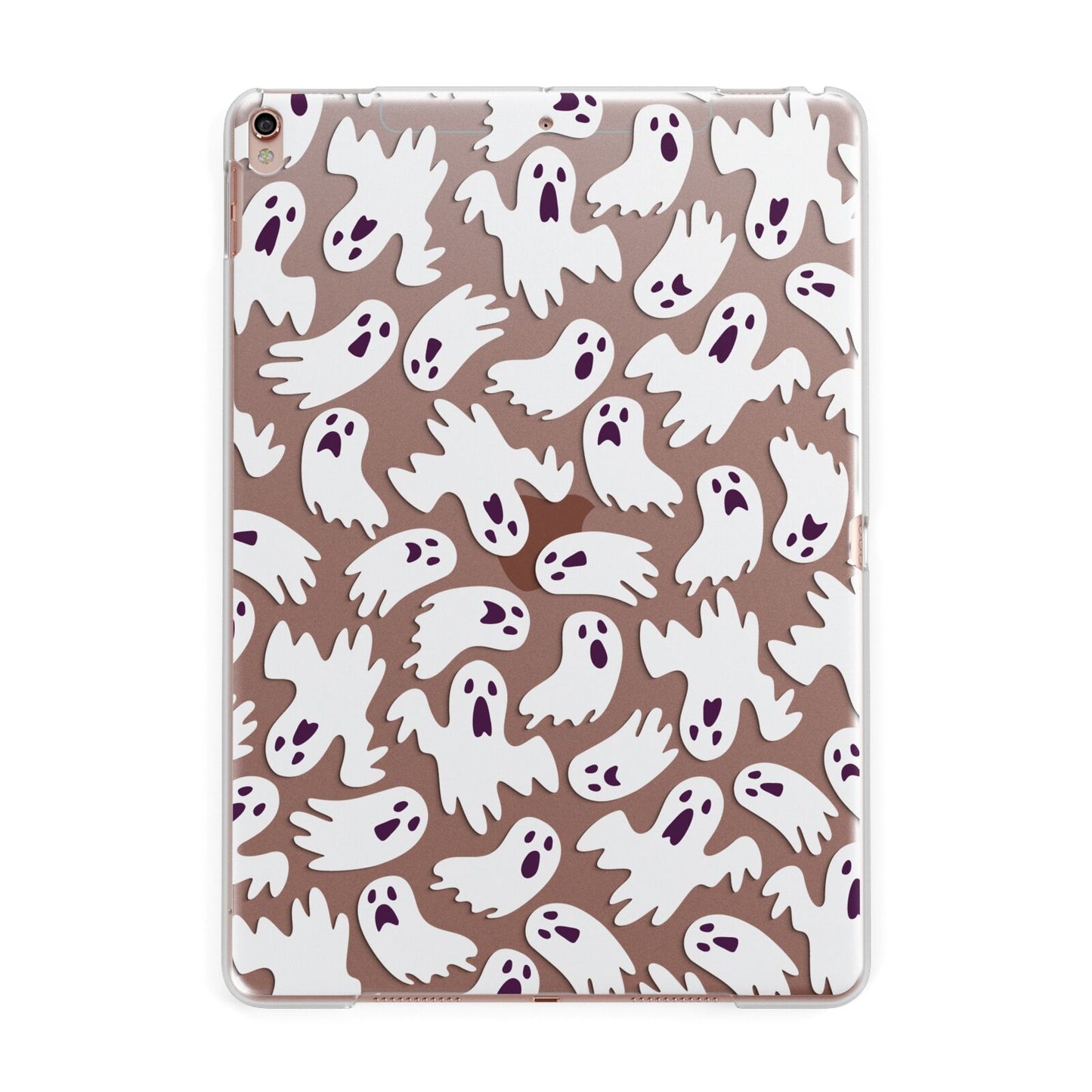 Crowd of Ghosts with Transparent Background Apple iPad Rose Gold Case