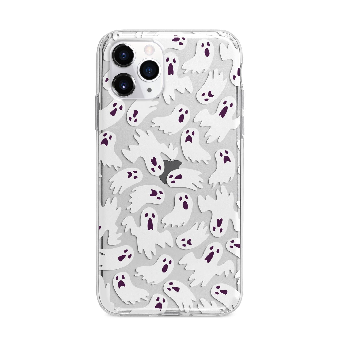 Crowd of Ghosts with Transparent Background Apple iPhone 11 Pro Max in Silver with Bumper Case