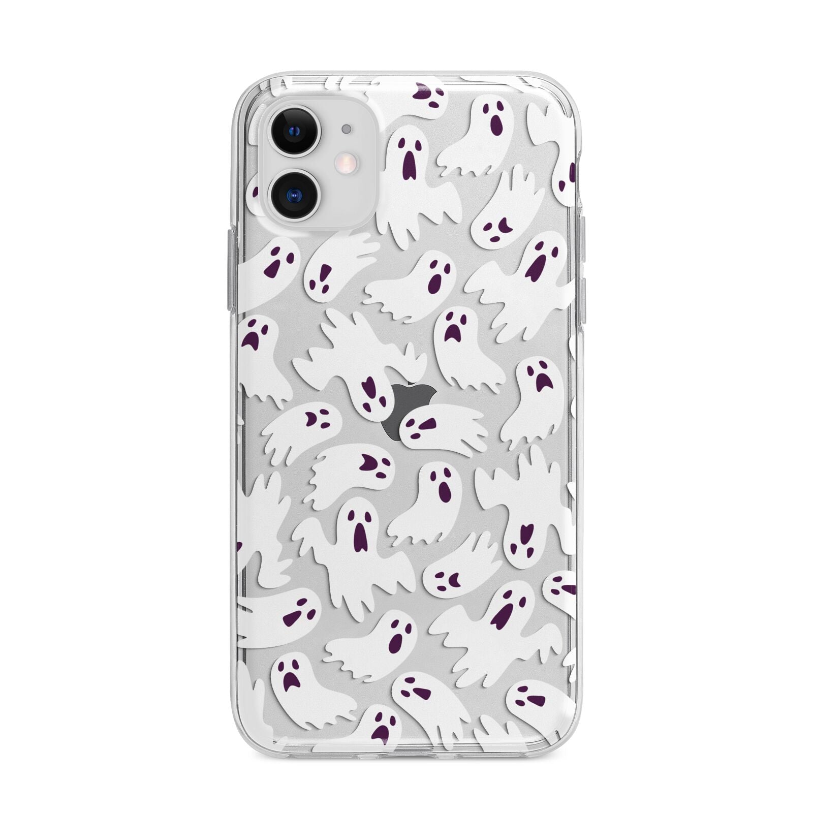 Crowd of Ghosts with Transparent Background Apple iPhone 11 in White with Bumper Case