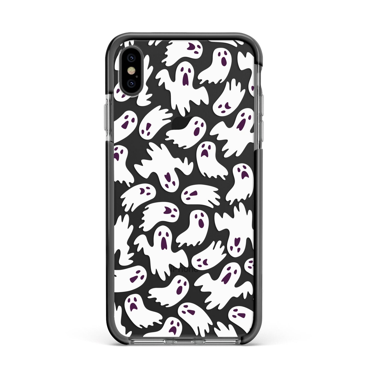 Crowd of Ghosts with Transparent Background Apple iPhone Xs Max Impact Case Black Edge on Black Phone