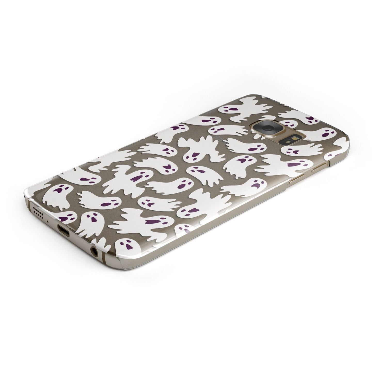 Crowd of Ghosts with Transparent Background Protective Samsung Galaxy Case Angled Image