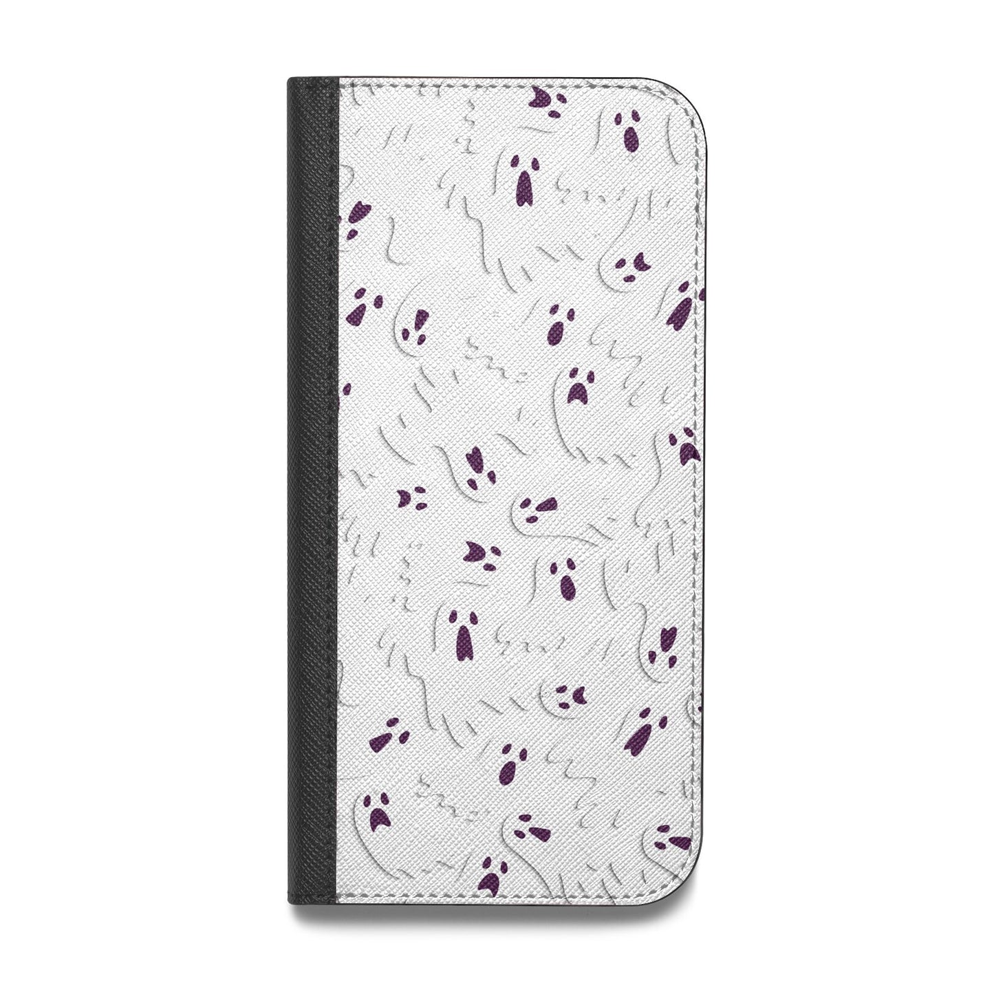 Crowd of Ghosts with Transparent Background Vegan Leather Flip iPhone Case