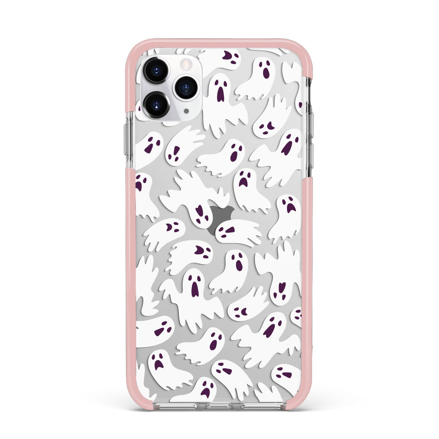 Crowd of Ghosts with Transparent Background iPhone 11 Pro Max Impact Pink Edge Case