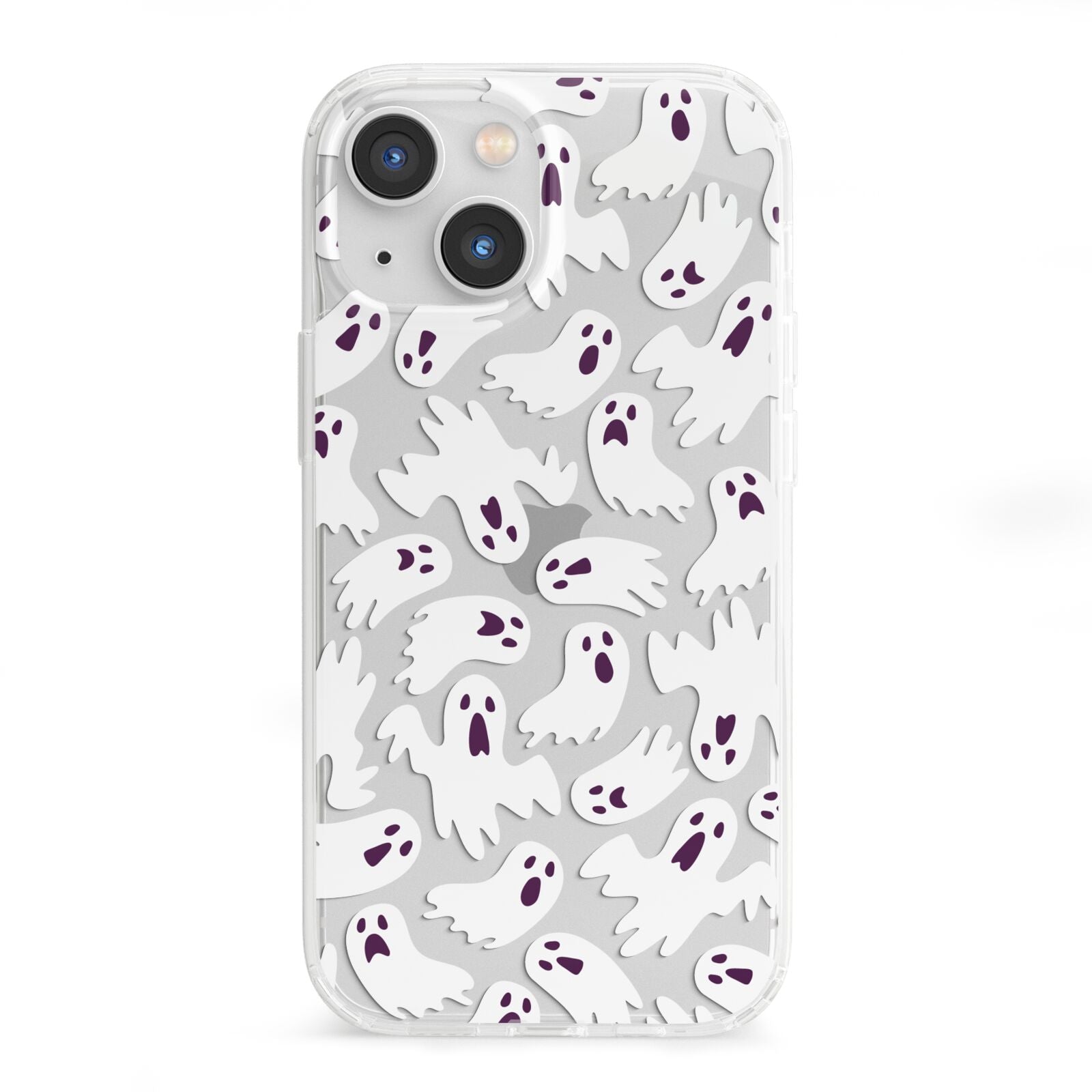 Crowd of Ghosts with Transparent Background iPhone 13 Mini Clear Bumper Case