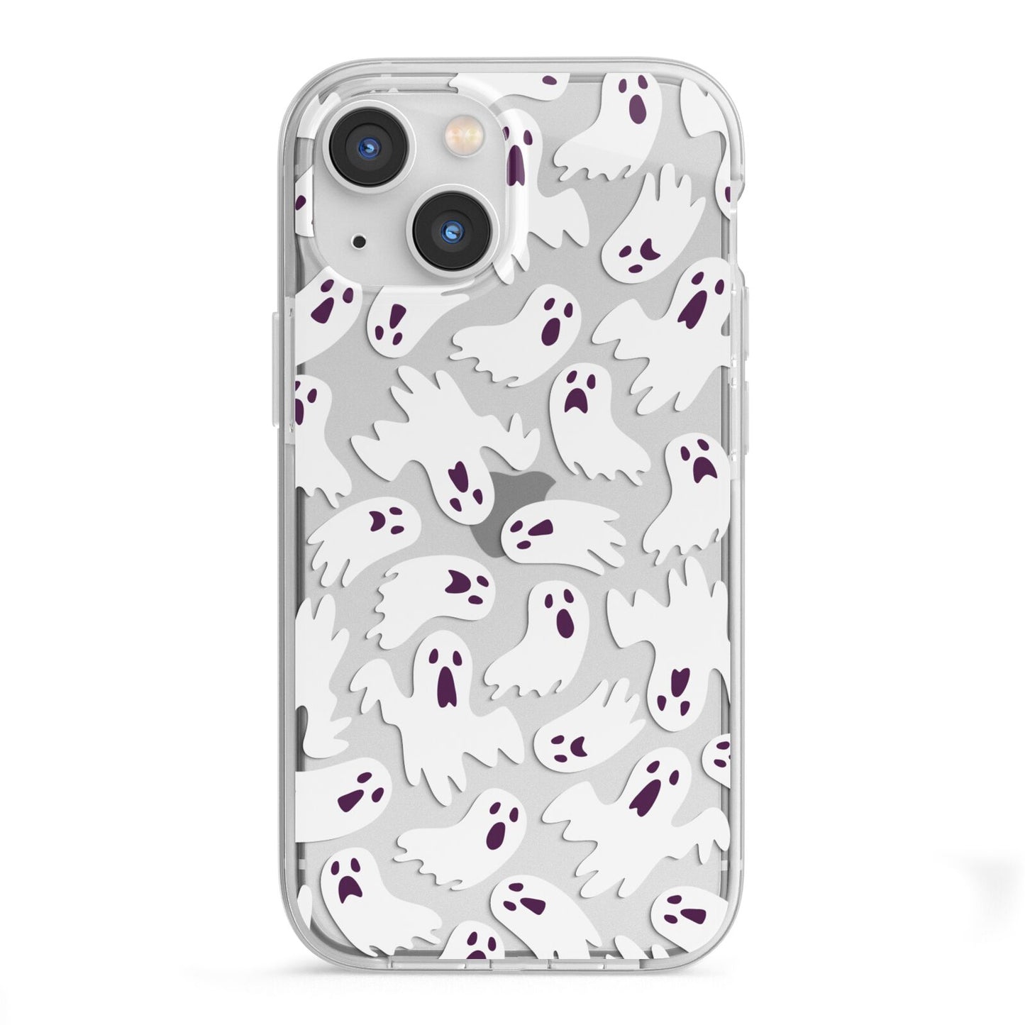 Crowd of Ghosts with Transparent Background iPhone 13 Mini TPU Impact Case with White Edges