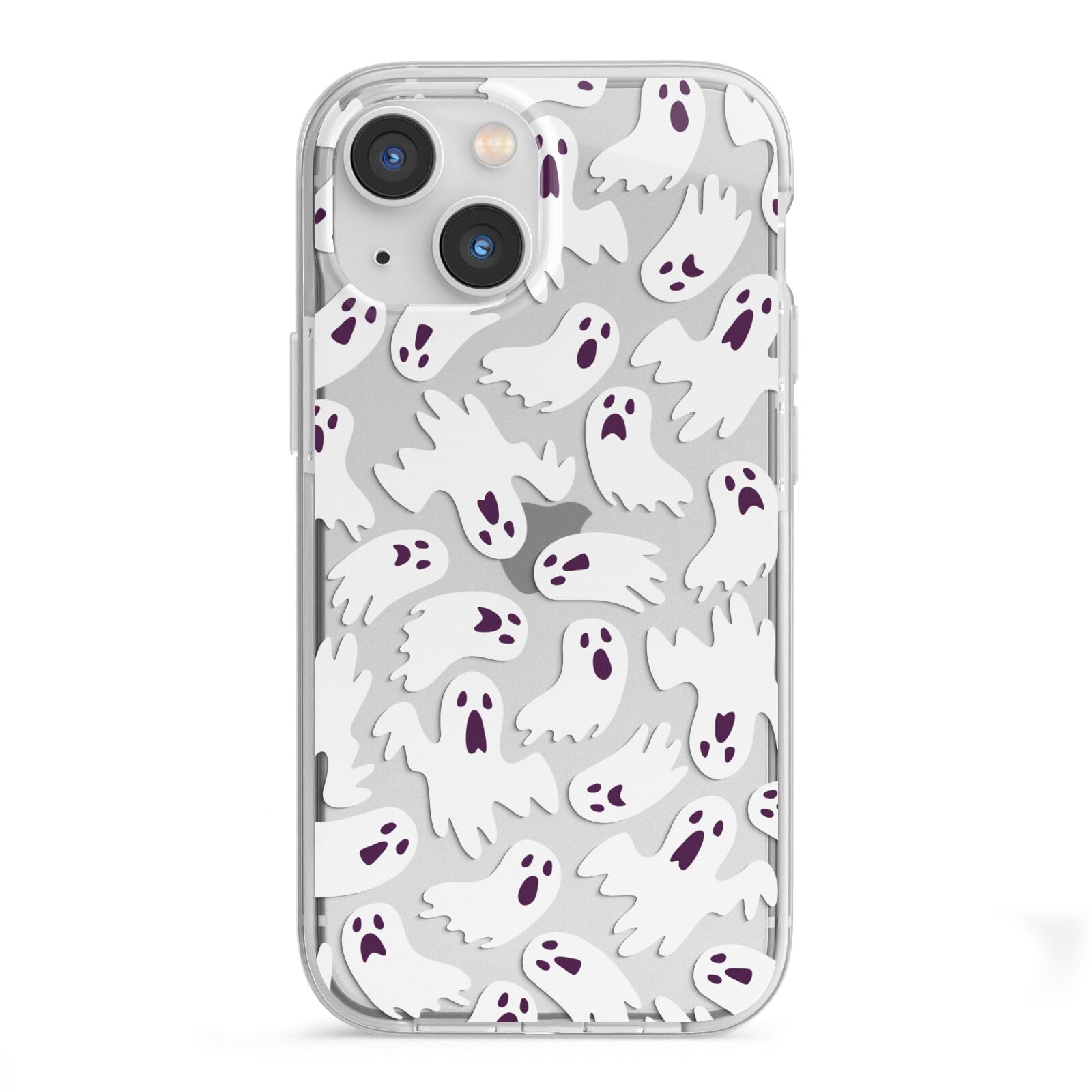 Crowd of Ghosts with Transparent Background iPhone 13 Mini TPU Impact Case with White Edges