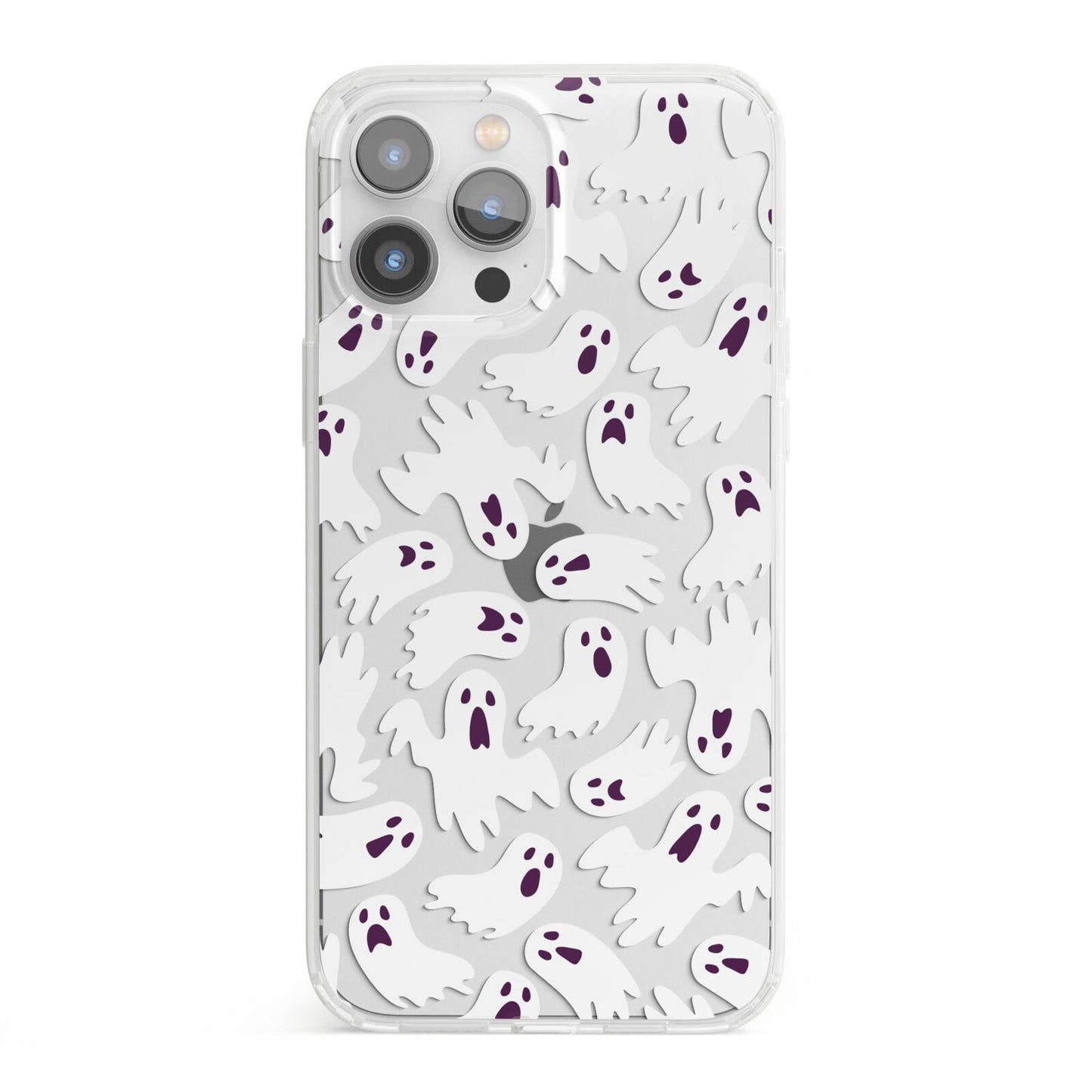 Crowd of Ghosts with Transparent Background iPhone 13 Pro Max Clear Bumper Case