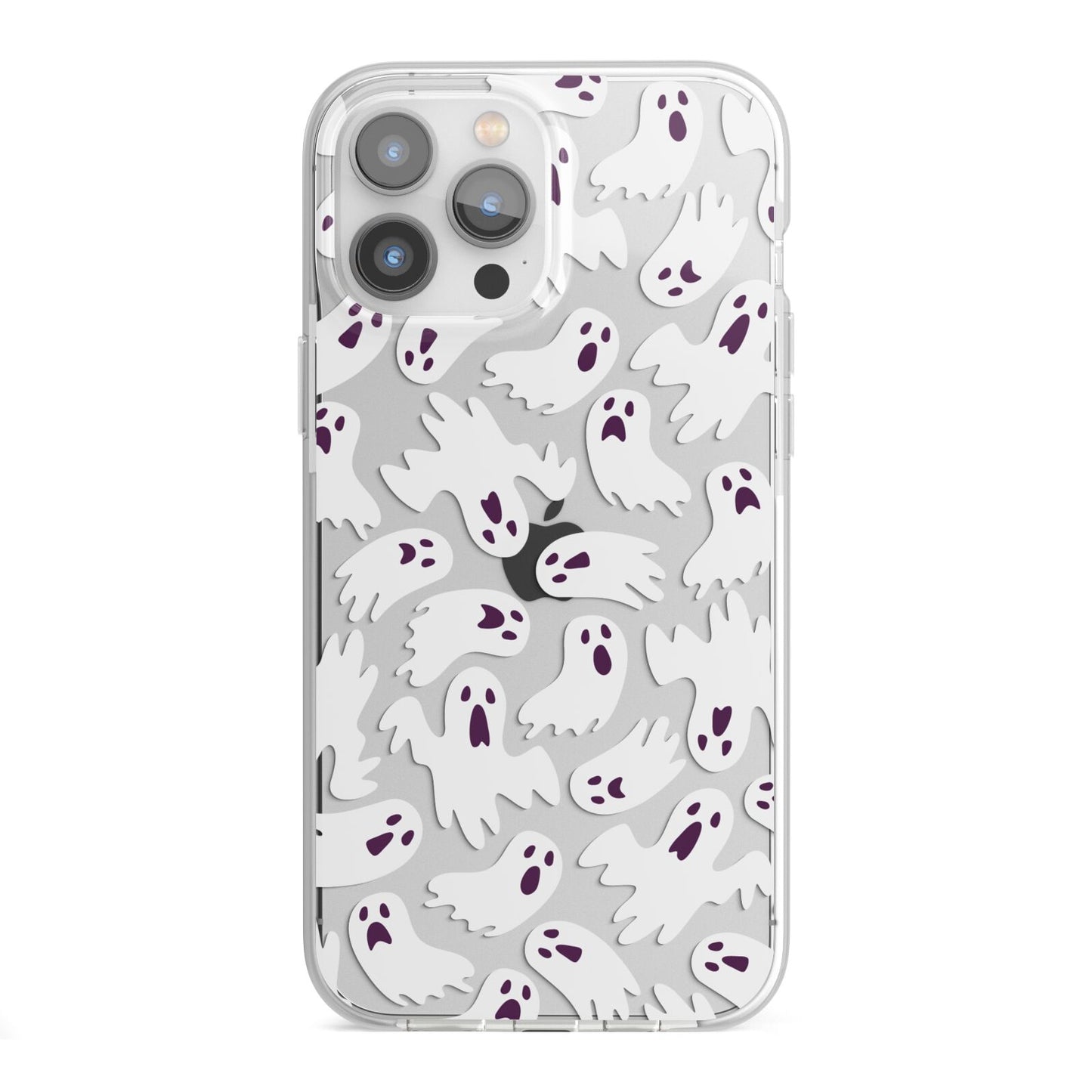 Crowd of Ghosts with Transparent Background iPhone 13 Pro Max TPU Impact Case with White Edges