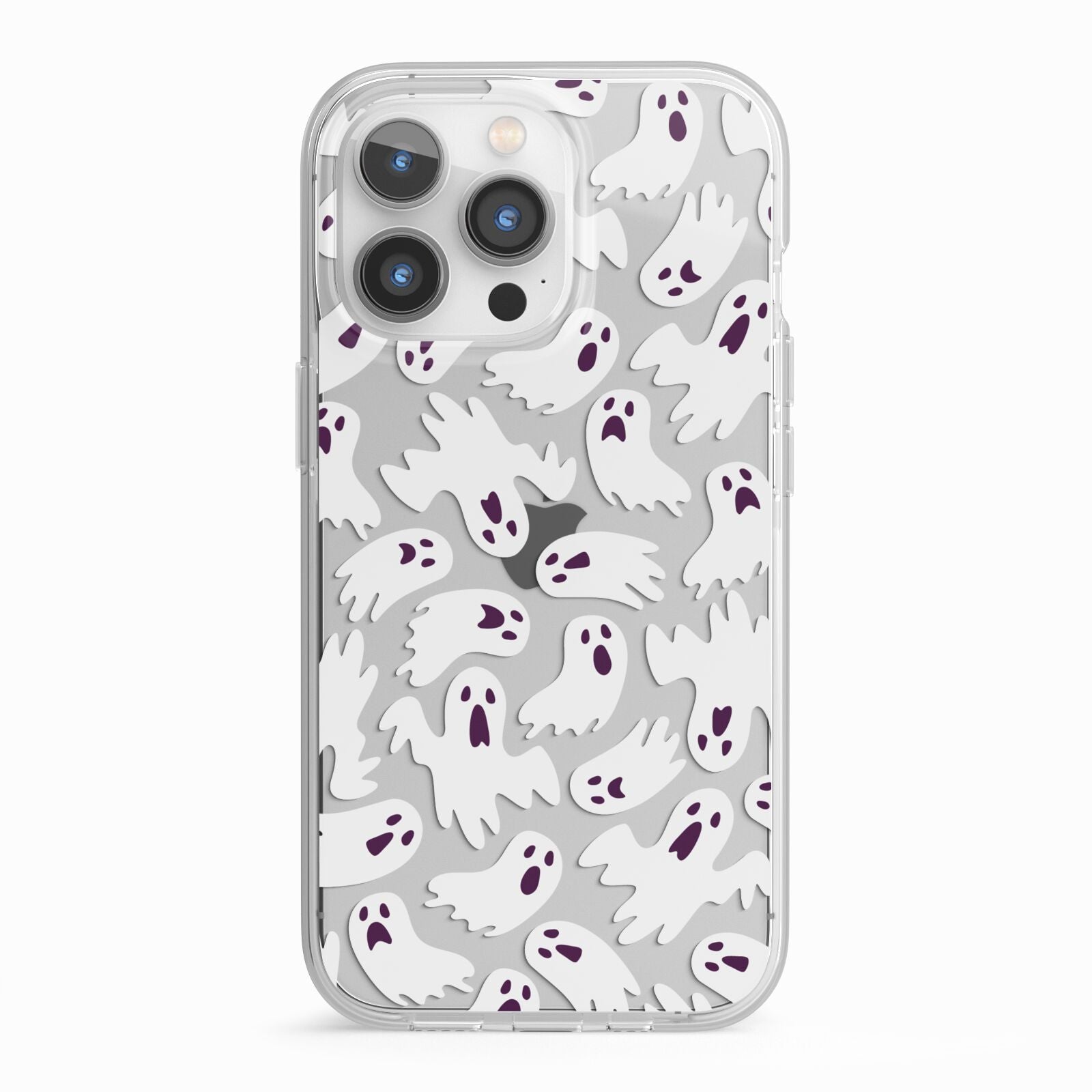 Crowd of Ghosts with Transparent Background iPhone 13 Pro TPU Impact Case with White Edges