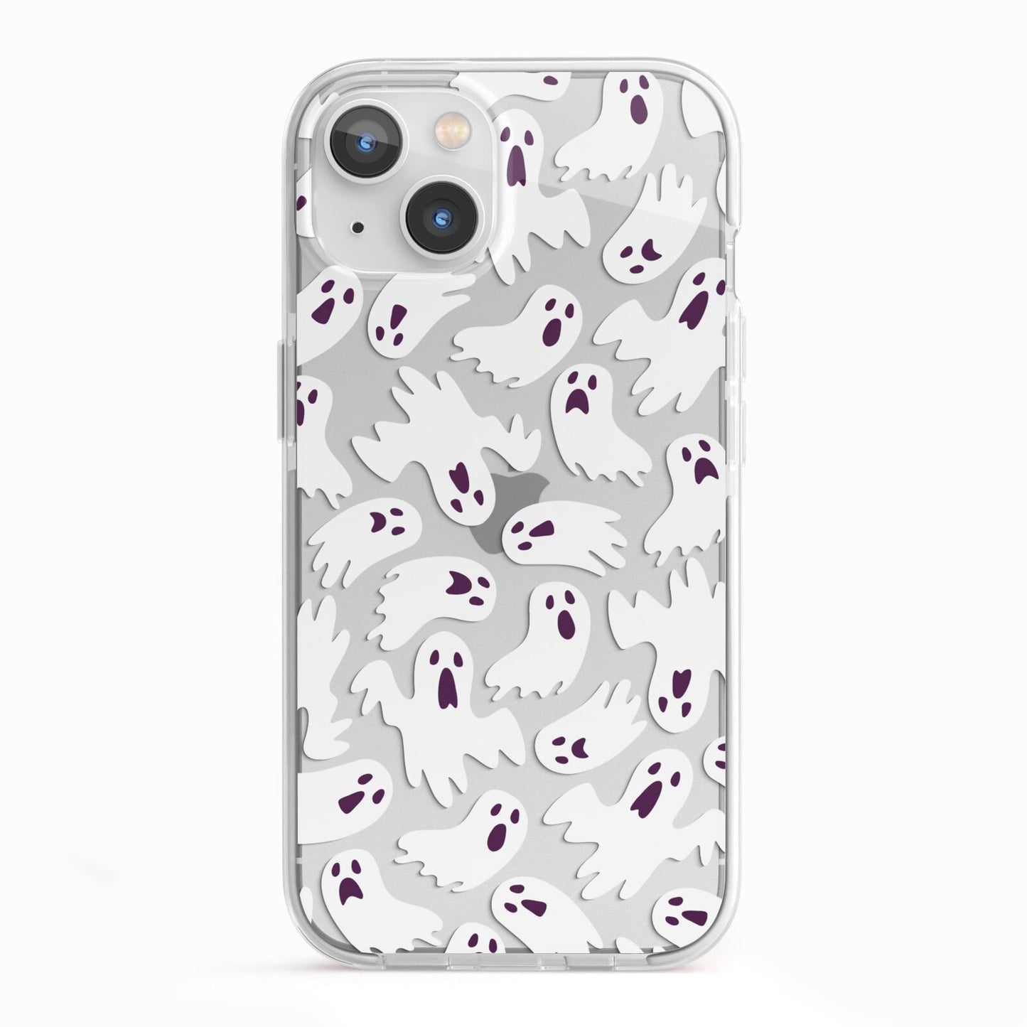 Crowd of Ghosts with Transparent Background iPhone 13 TPU Impact Case with White Edges