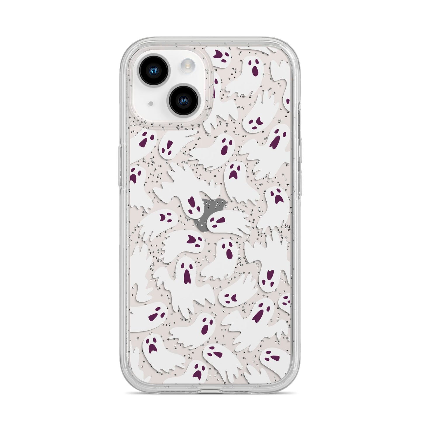 Crowd of Ghosts with Transparent Background iPhone 14 Glitter Tough Case Starlight