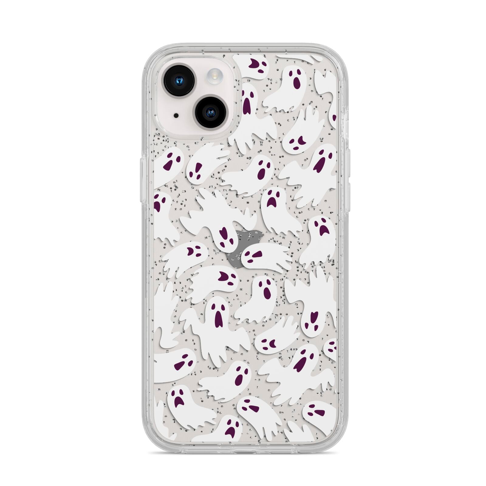 Crowd of Ghosts with Transparent Background iPhone 14 Plus Glitter Tough Case Starlight