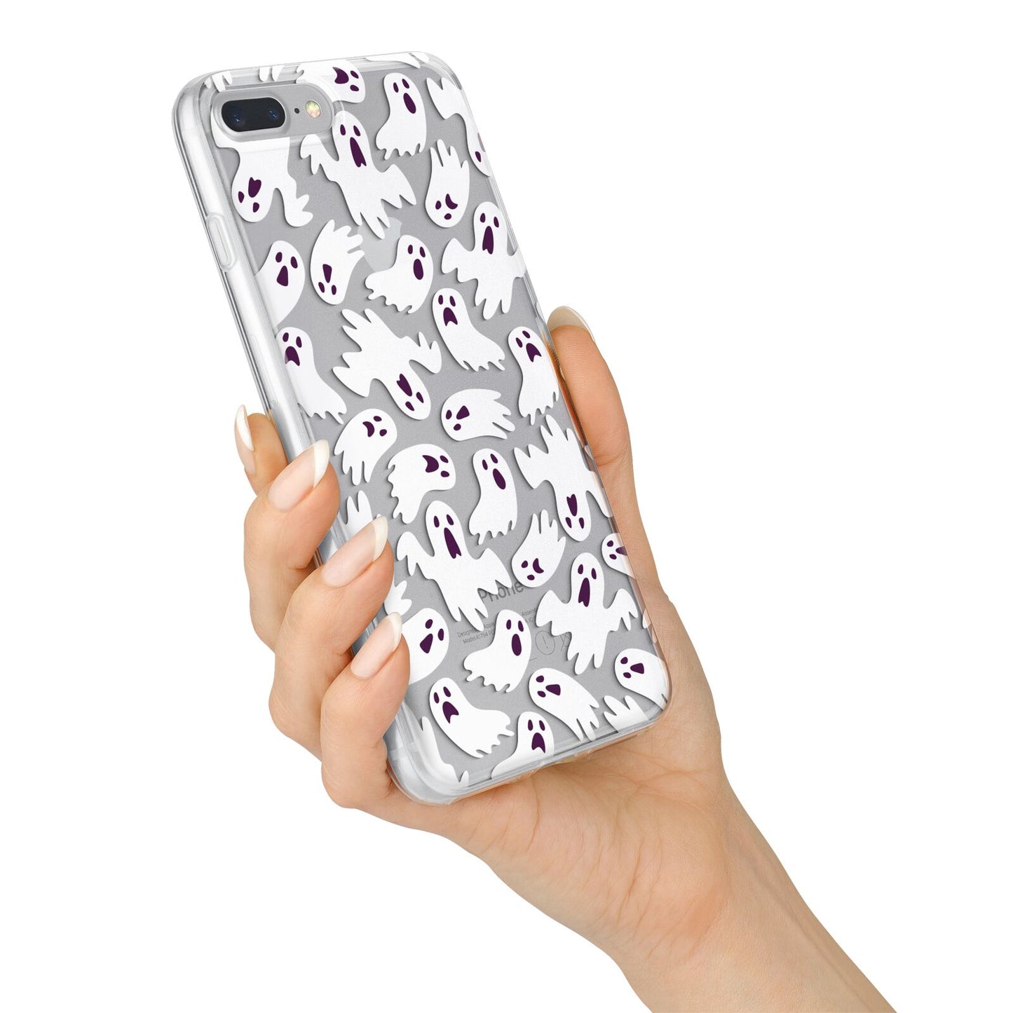 Crowd of Ghosts with Transparent Background iPhone 7 Plus Bumper Case on Silver iPhone Alternative Image