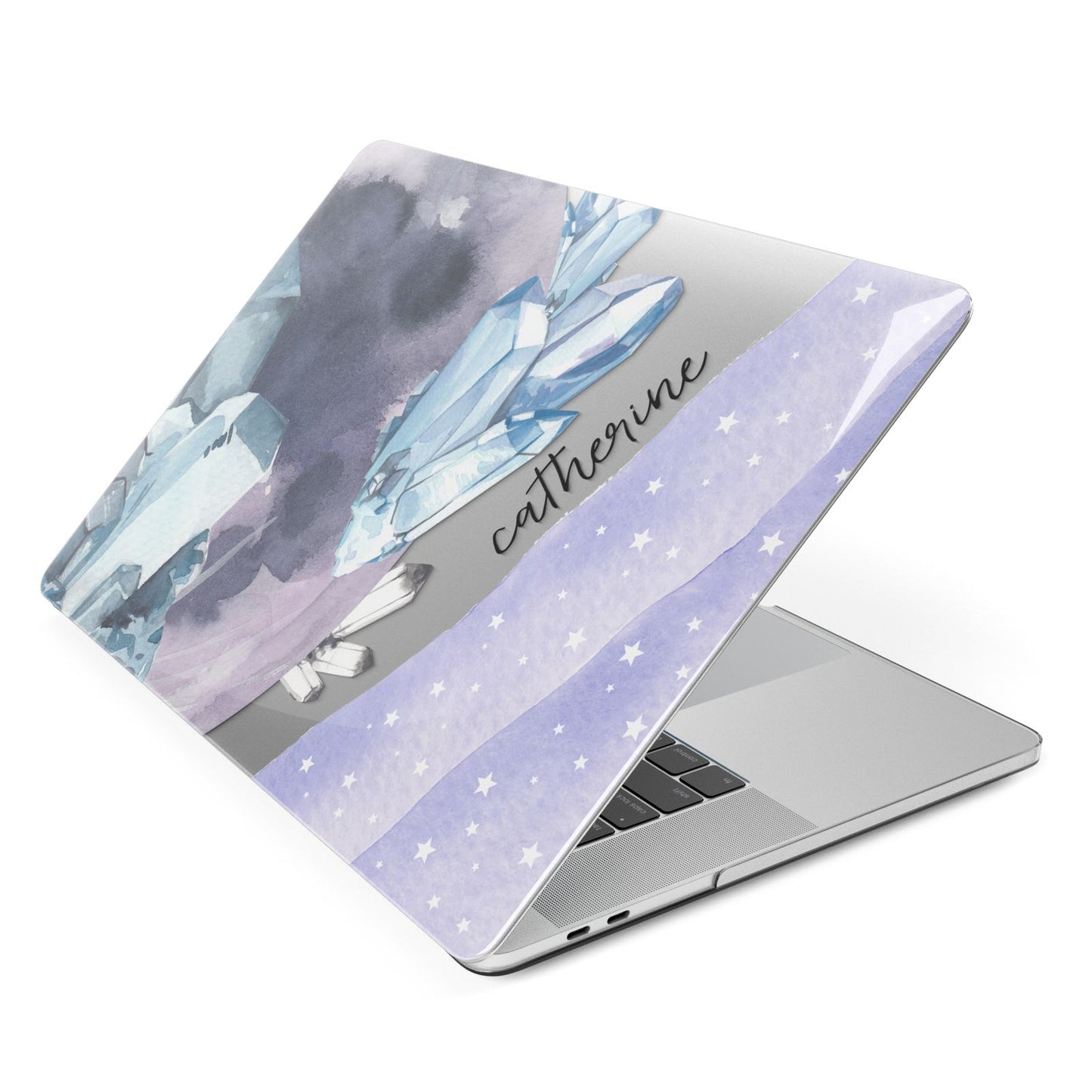 Crystals Personalised Name Apple MacBook Case Side View