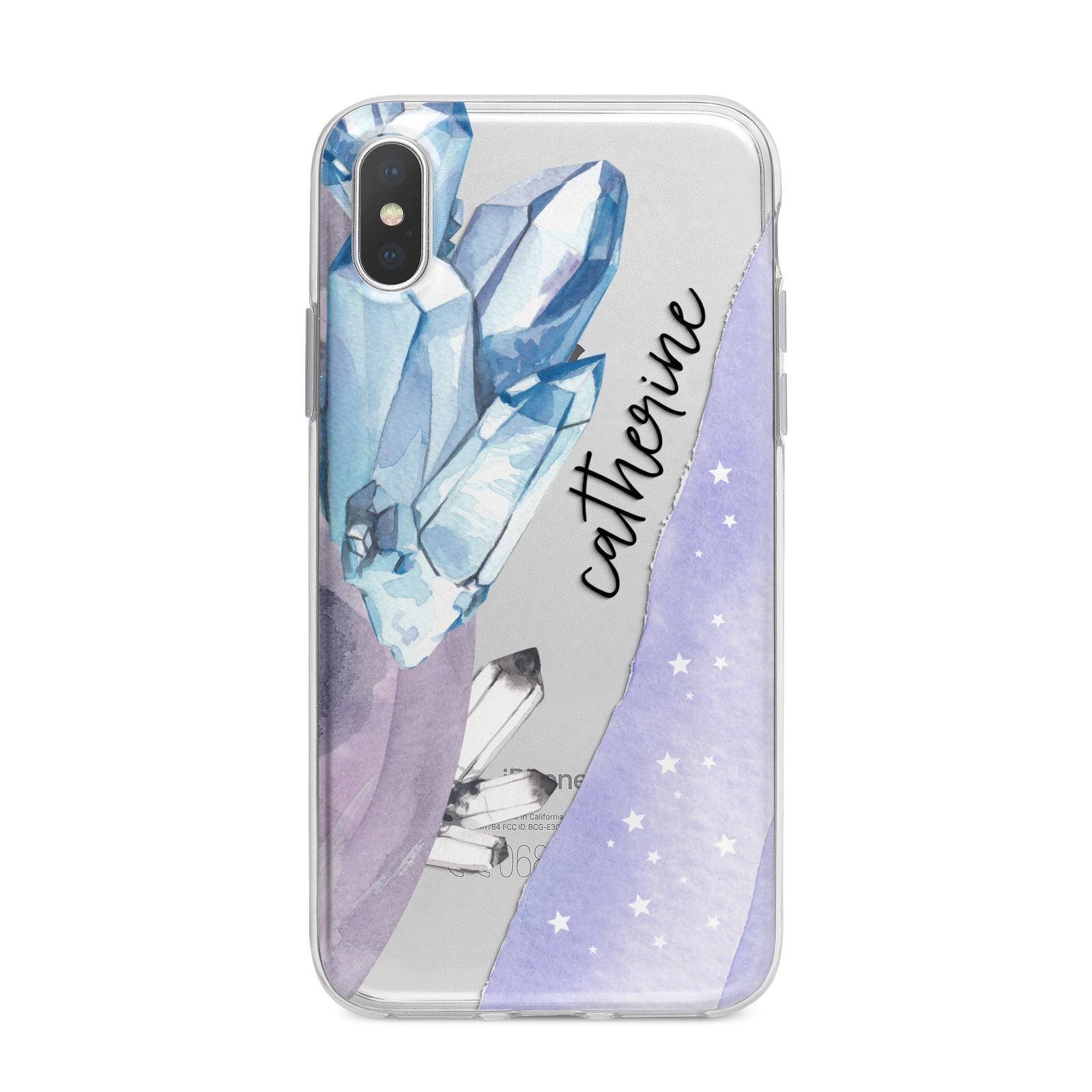 Crystals Personalised Name iPhone X Bumper Case on Silver iPhone Alternative Image 1