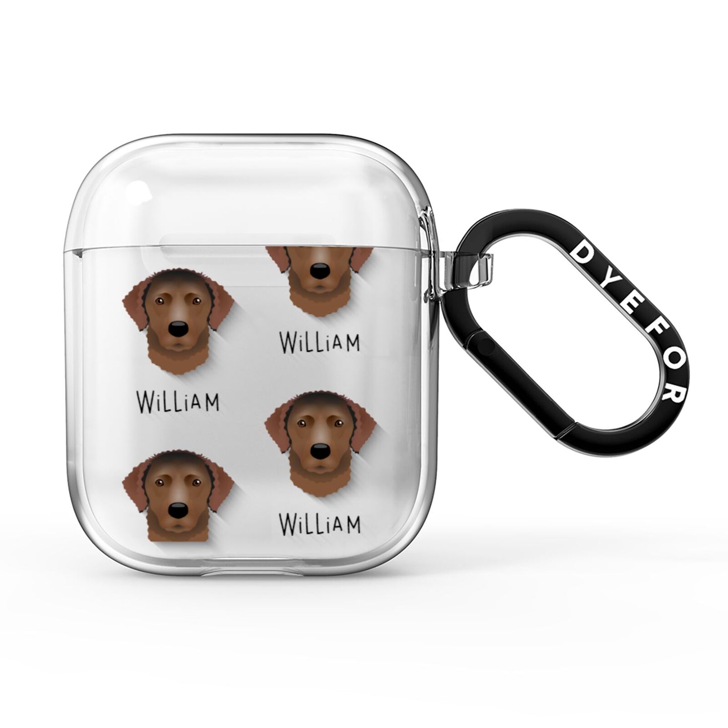 Curly Coated Retriever Icon with Name AirPods Clear Case