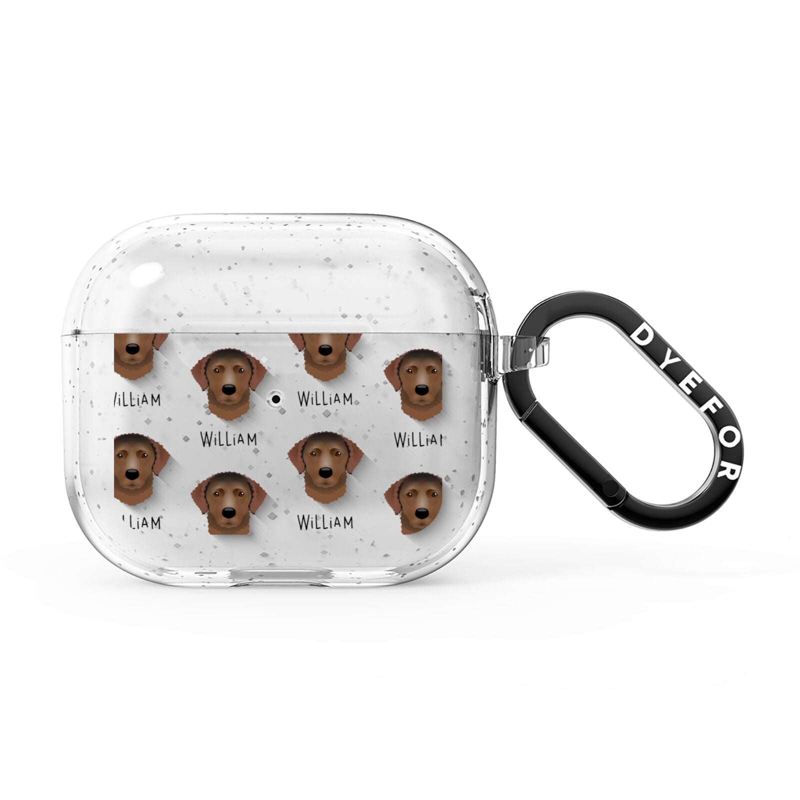 Curly Coated Retriever Icon with Name AirPods Glitter Case 3rd Gen