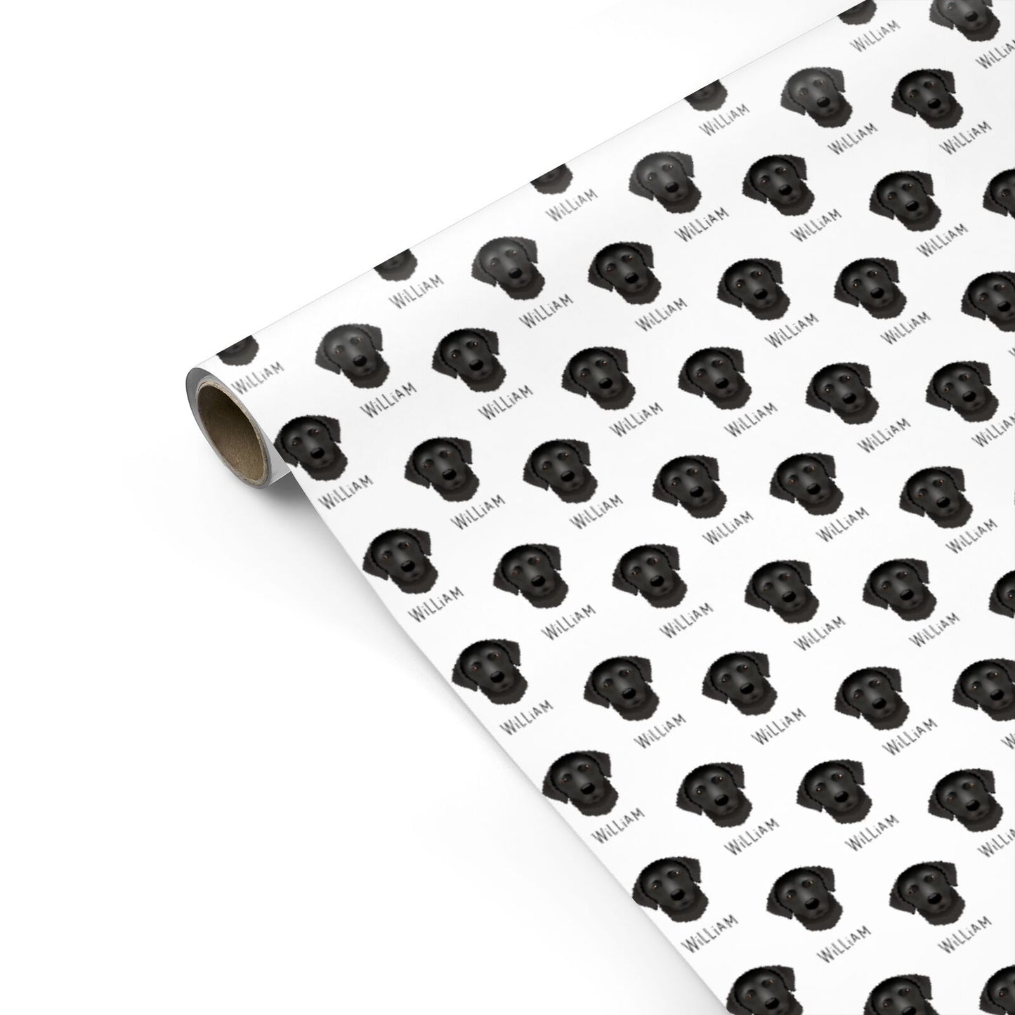 Curly Coated Retriever Icon with Name Personalised Gift Wrap