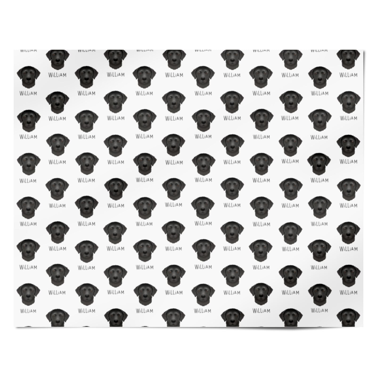 Curly Coated Retriever Icon with Name Personalised Wrapping Paper Alternative