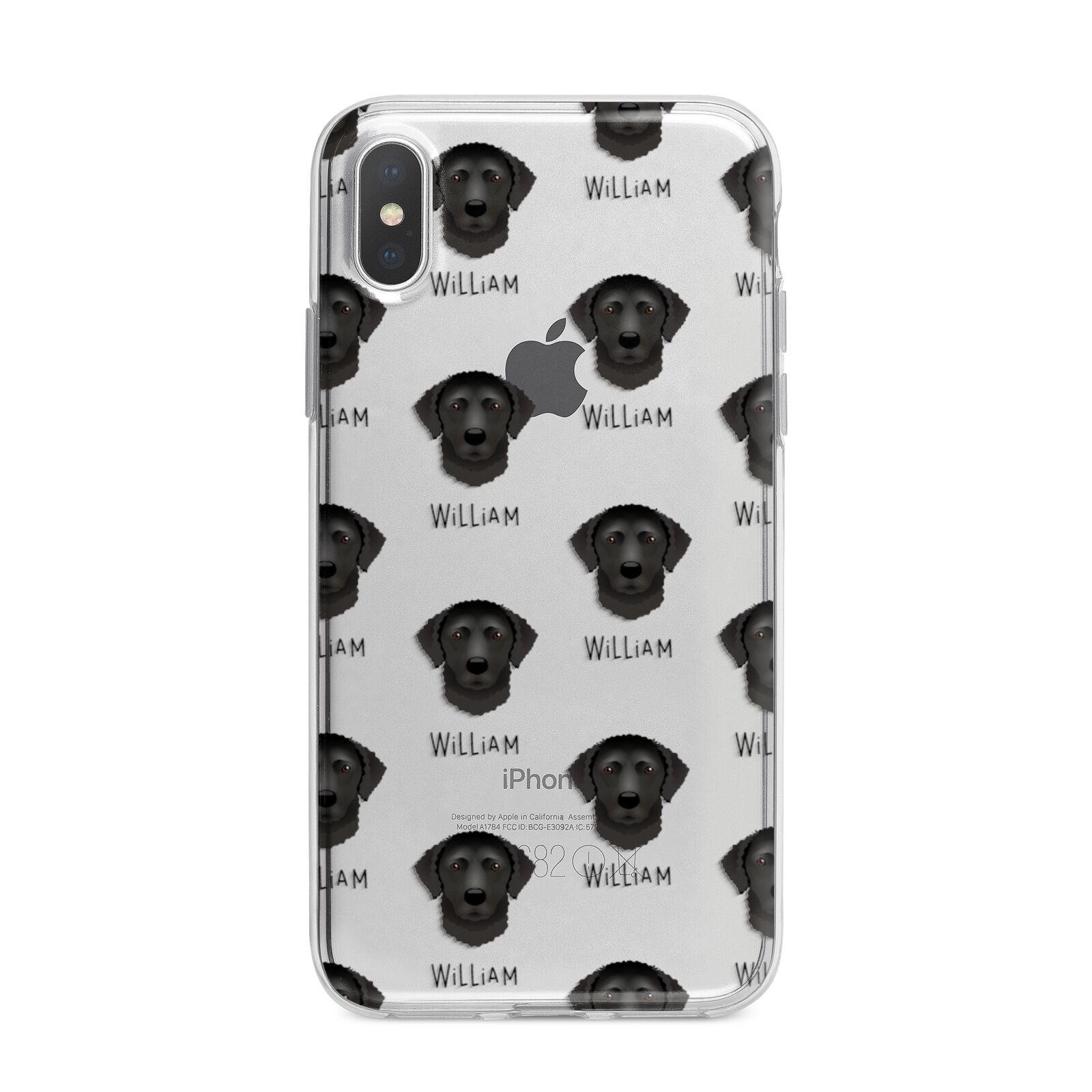Curly Coated Retriever Icon with Name iPhone X Bumper Case on Silver iPhone Alternative Image 1