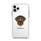 Curly Coated Retriever Personalised Apple iPhone 11 Pro in Silver with White Impact Case