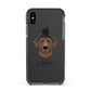 Curly Coated Retriever Personalised Apple iPhone Xs Impact Case Black Edge on Black Phone