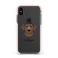 Curly Coated Retriever Personalised Apple iPhone Xs Impact Case Pink Edge on Black Phone