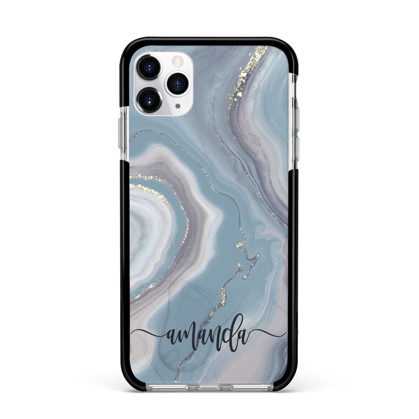 Custom Agate Apple iPhone 11 Pro Max in Silver with Black Impact Case