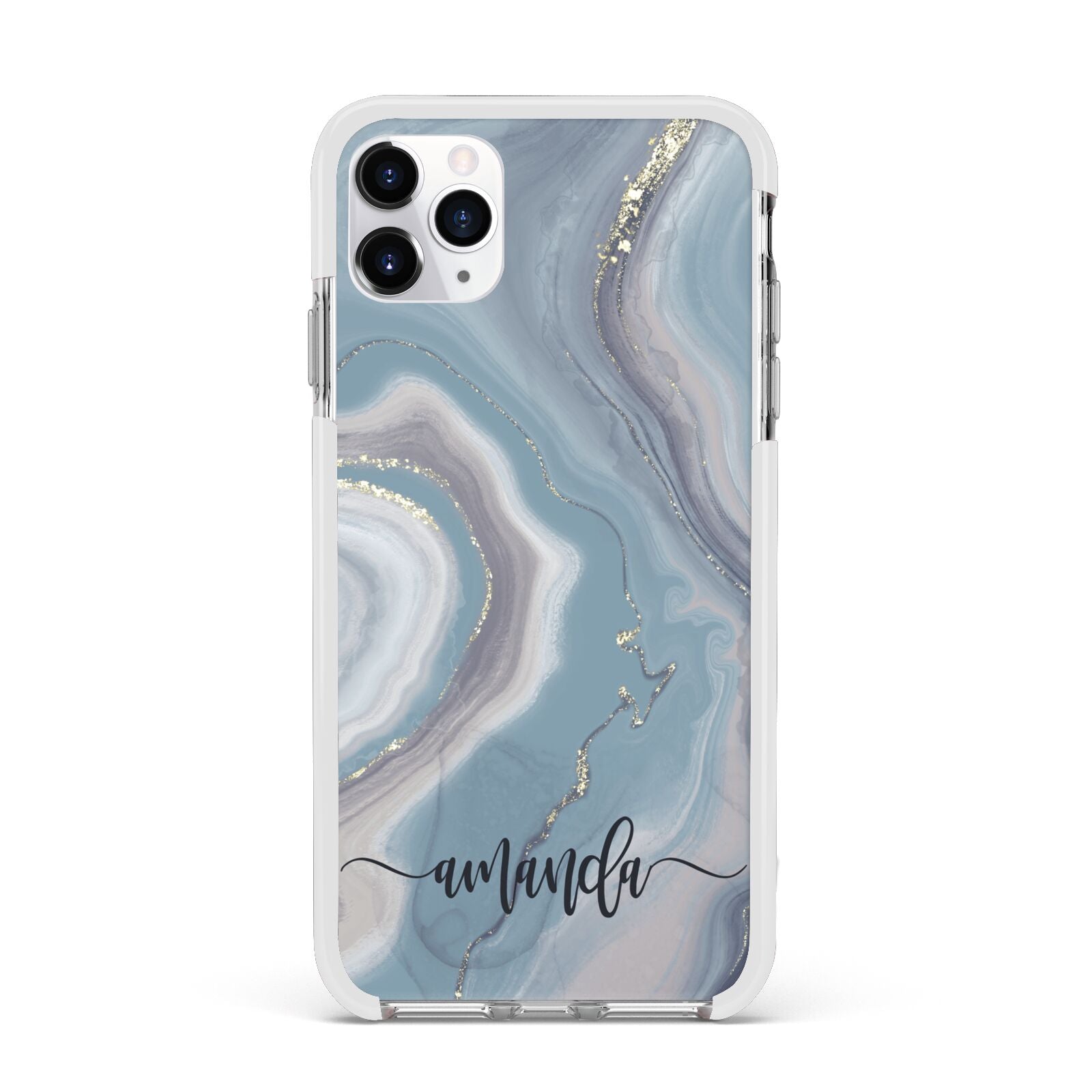 Custom Agate Apple iPhone 11 Pro Max in Silver with White Impact Case