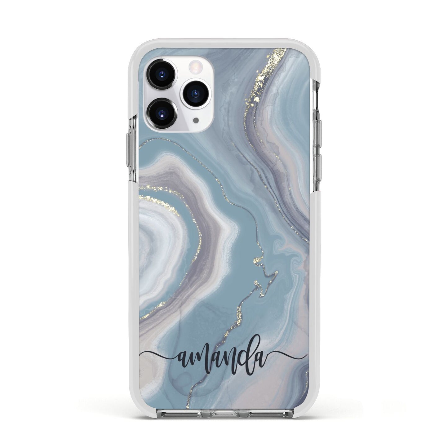 Custom Agate Apple iPhone 11 Pro in Silver with White Impact Case